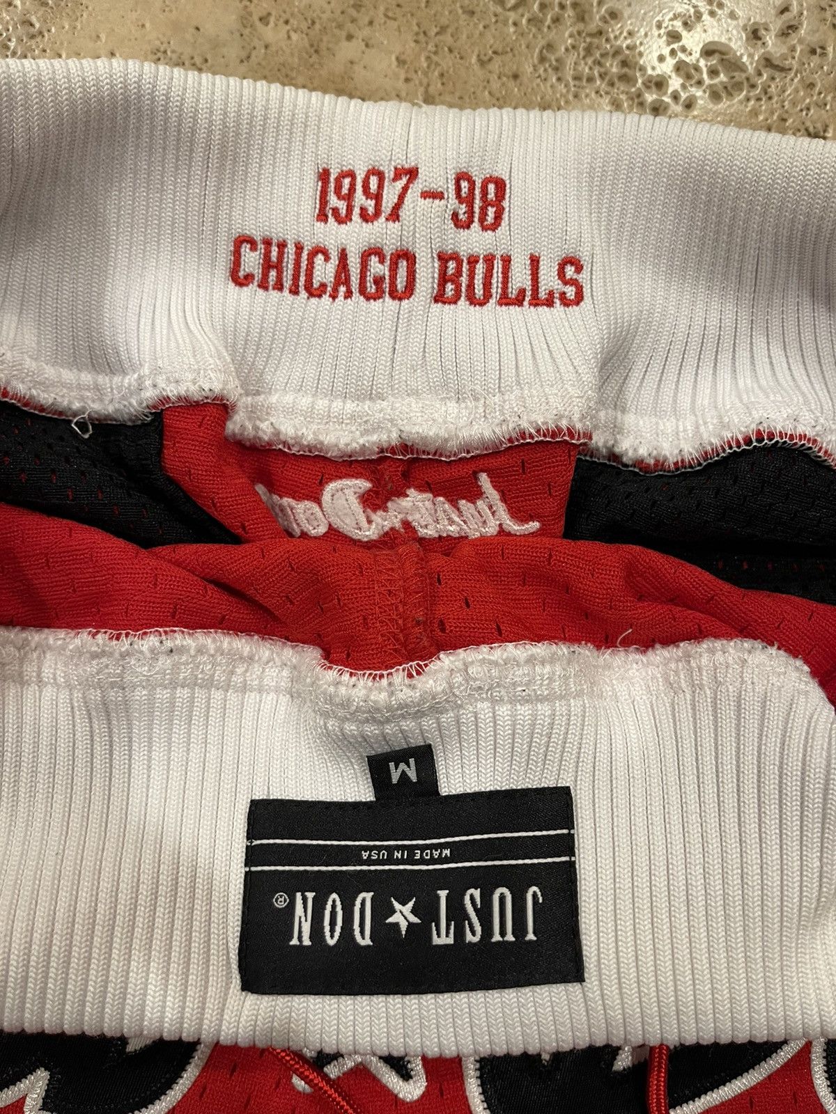 Just Don Just Don x Mitchell & Ness NBA Chicago Bulls OG Red Shorts Size US 32 / EU 48 - 10 Thumbnail