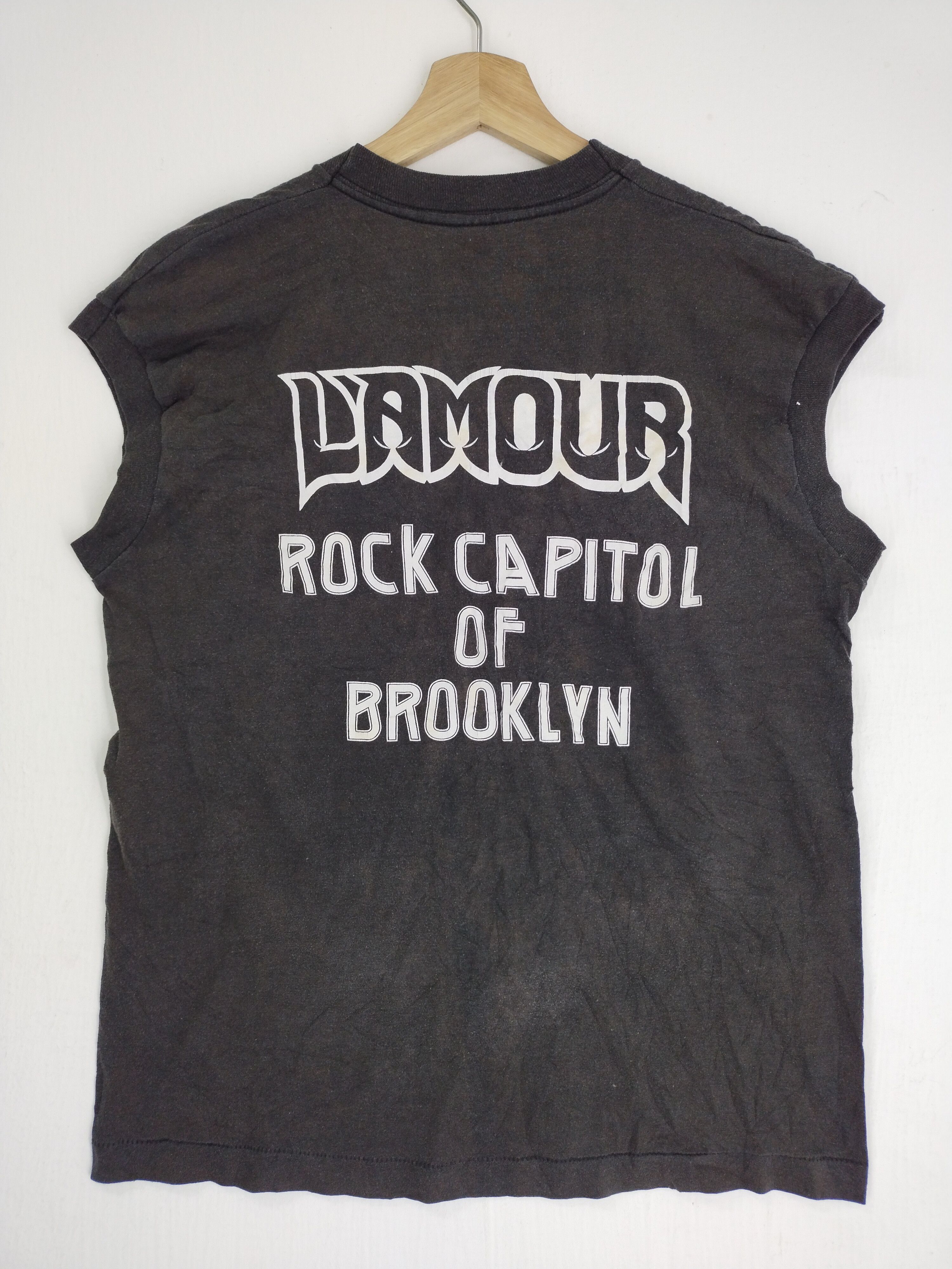 image of Good Music Merchandise x Screen Stars Vintage Official L'amour Rock Kapital Of Brooklyn in Black (S