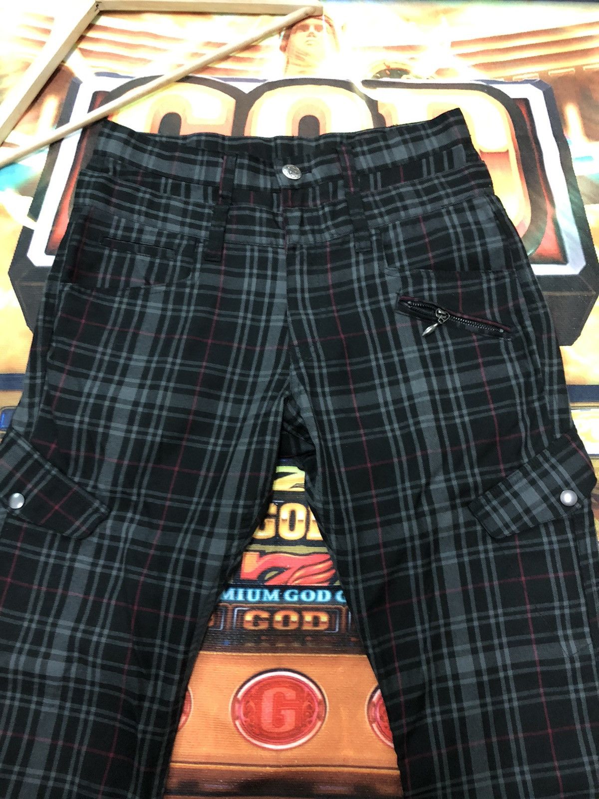 Japanese Brand × Seditionaries × Vintage VINTAGE JAPANESE UNBRAND CHEKERED BONDAGE MULTI POCKET Size US 31 - 2 Thumbnail