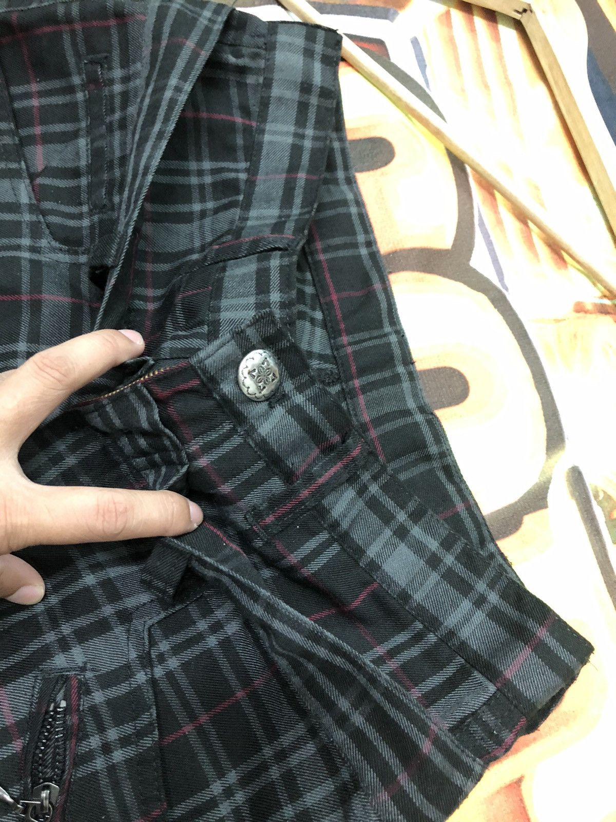 Japanese Brand × Seditionaries × Vintage VINTAGE JAPANESE UNBRAND CHEKERED BONDAGE MULTI POCKET Size US 31 - 4 Thumbnail