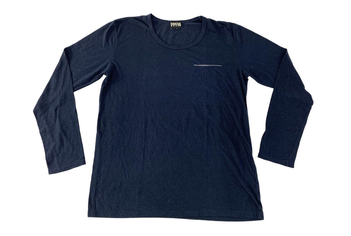 image of Ppfm Plain Single Pocket Crewneck Longsleeve Tee, Men's (Size Medium)