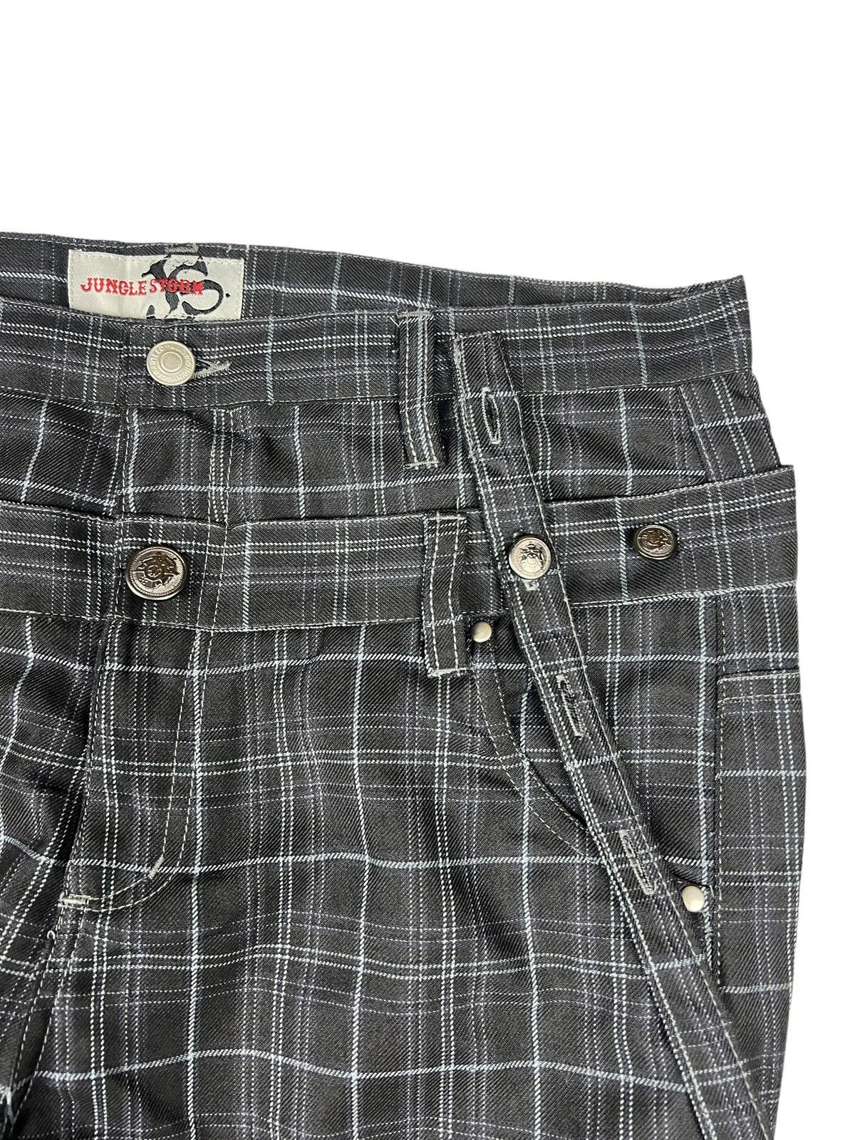 Japanese Brand Jungle Storm 🇯🇵 Double Waist Tartan Bondage Pants Size US 34 / EU 50 - 5 Thumbnail