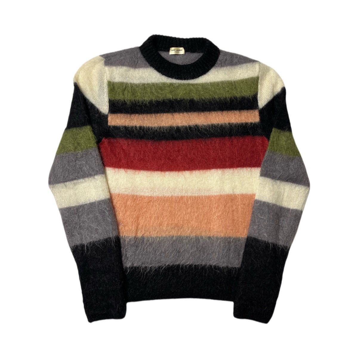 image of Saint Laurent Paris Saint Laurent Mohair Knit Sweater in Black, Men's (Size XS)