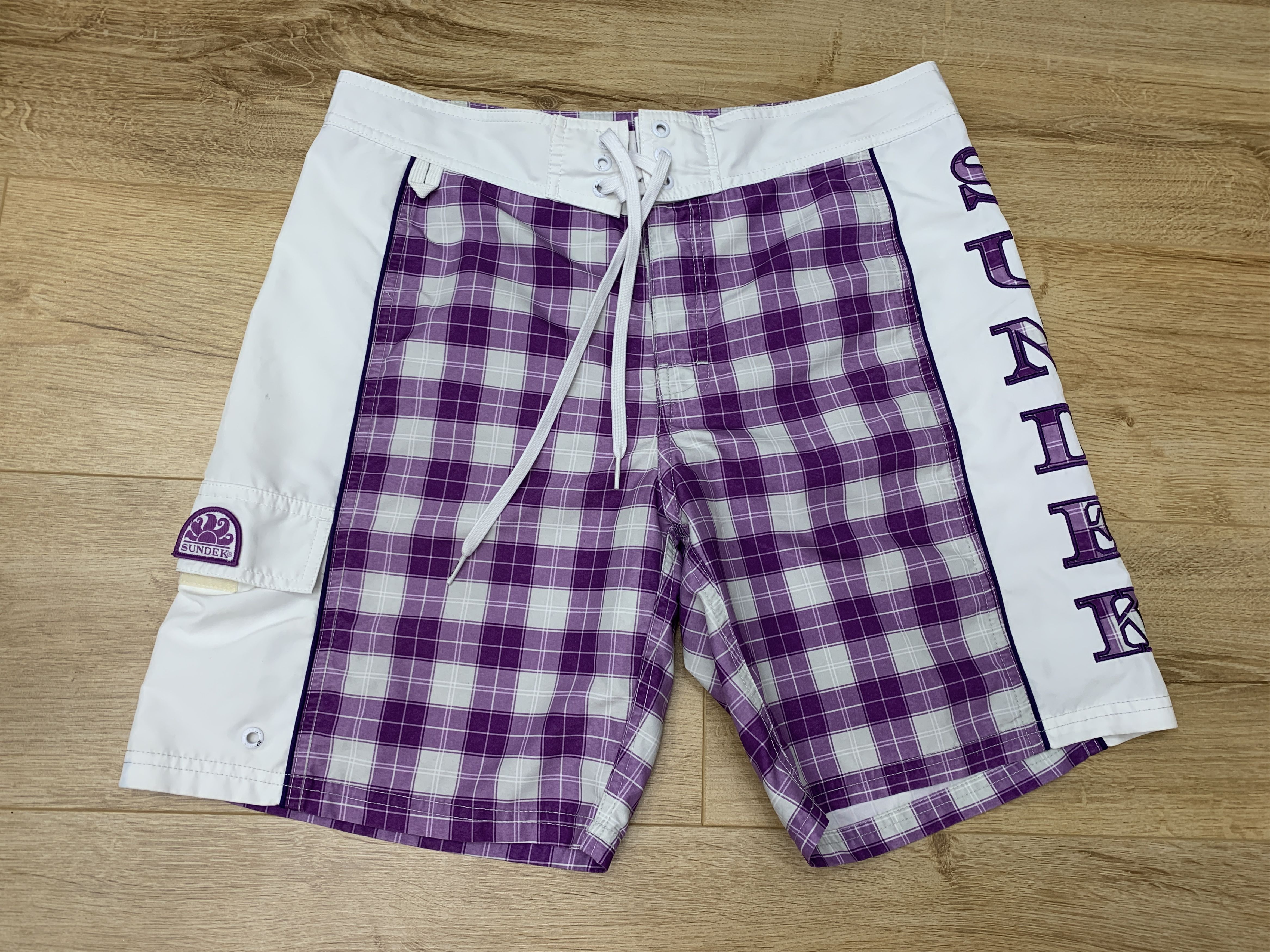 Sundek Sundek 32 Beach Check Board Shorts Trunks Bath Size 32 S M Size US 32 / EU 48 - 1 Thumbnail