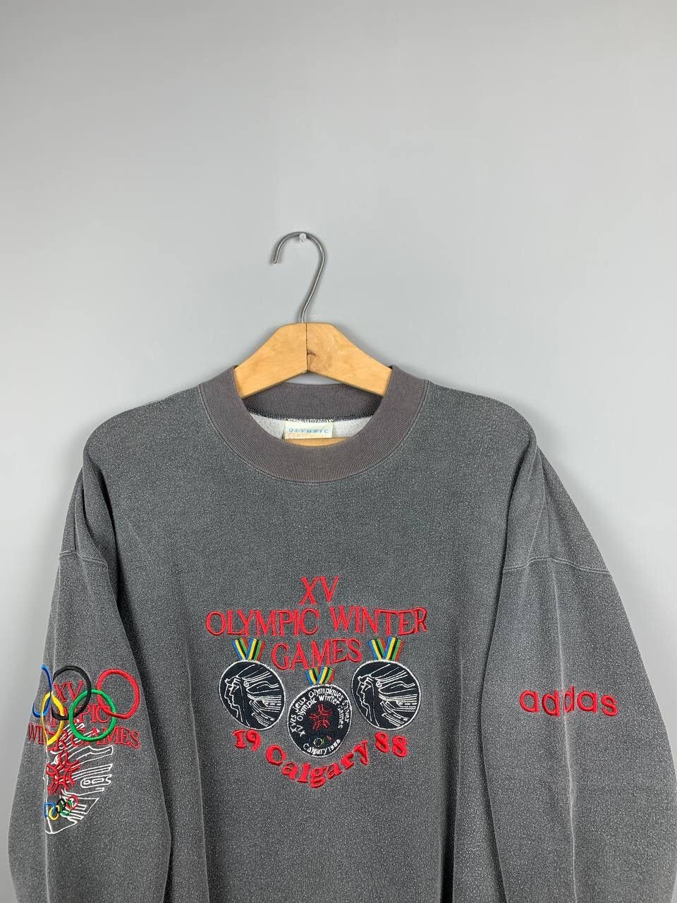 Adidas × USA Olympics × Vintage Adidas vintage rare sweatshirt Olympic Winter Games 1988 Size US XL / EU 56 / 4 - 2 Thumbnail