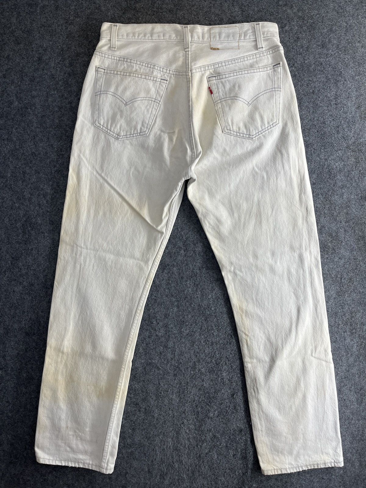 Levi's 80’s Vintage Levis 501 Cream Jeans - J891 Size US 34 / EU 50 - 2 Thumbnail