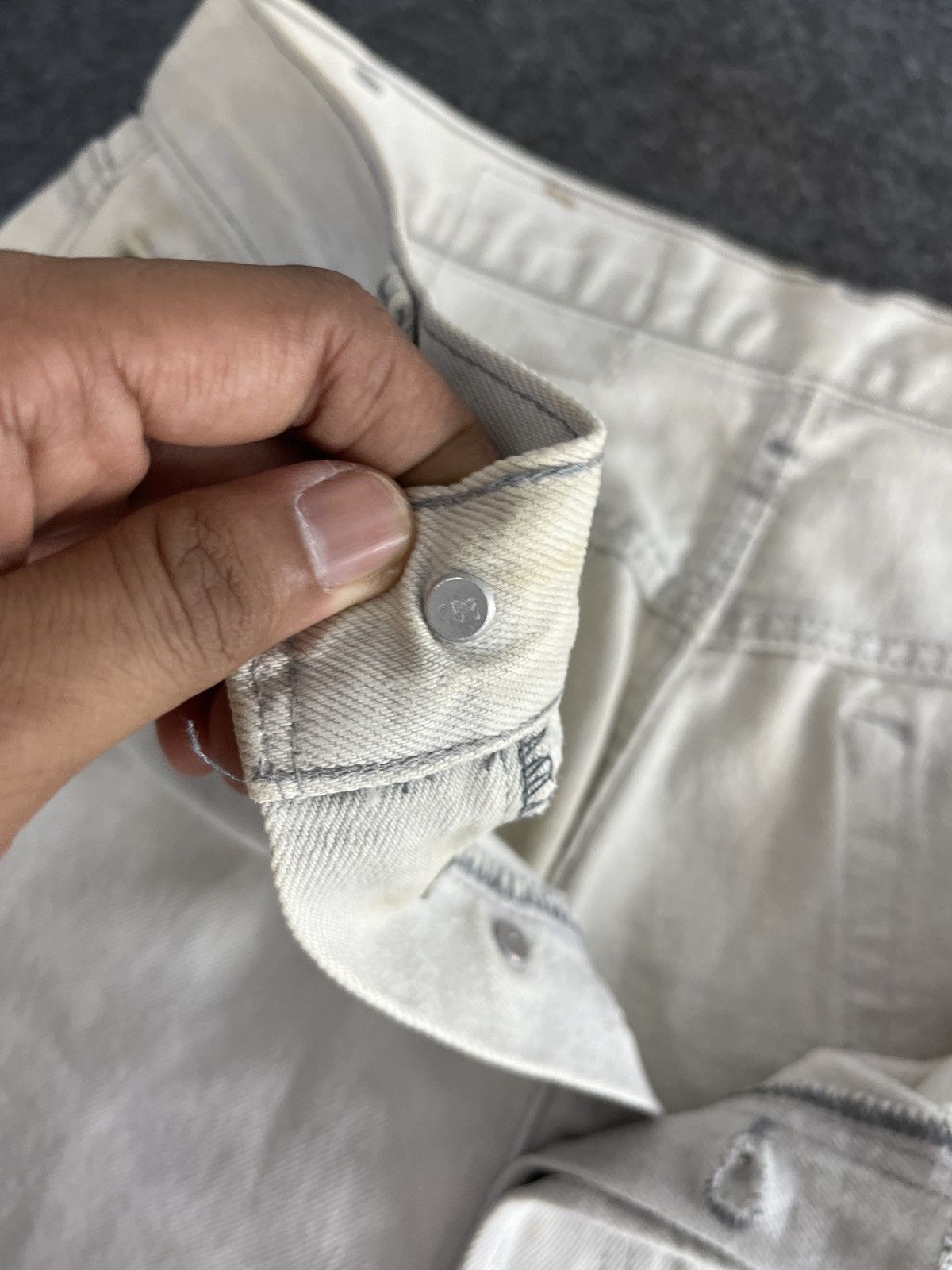 Levi's 80’s Vintage Levis 501 Cream Jeans - J891 Size US 34 / EU 50 - 7 Thumbnail