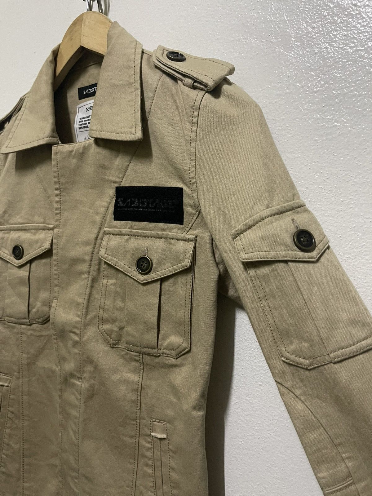 Japanese Brand Sabotage Nomad Army Jacket Distressed Size XS / US 0-2 / IT 36-38 - 4 Thumbnail