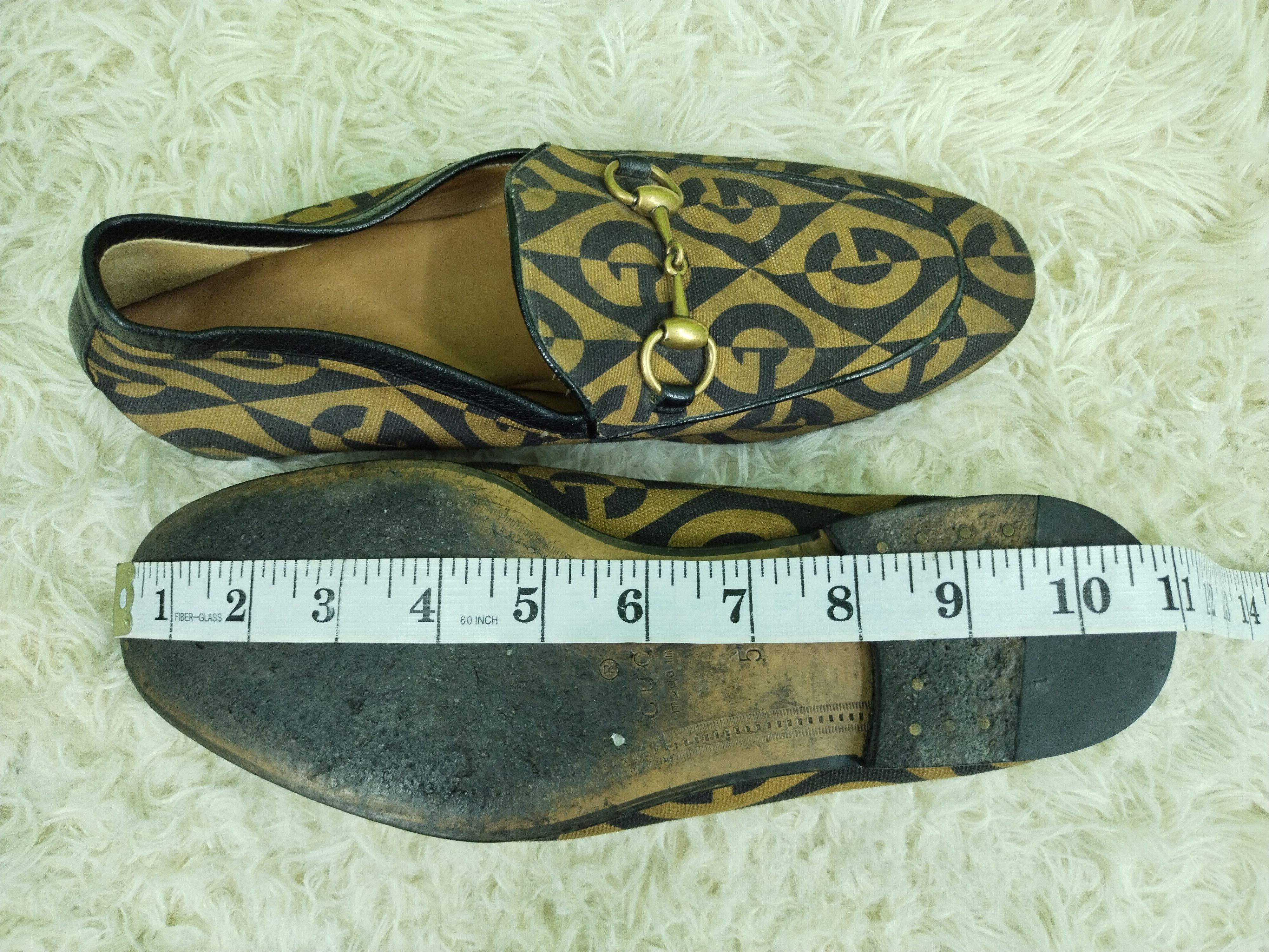 Gucci × Vintage RARE MEN'S GUCCI JORDAAN G RHOMBUS HORSEBIT LOAFERS SHOES Size US 5 / EU 37 - 16 Thumbnail