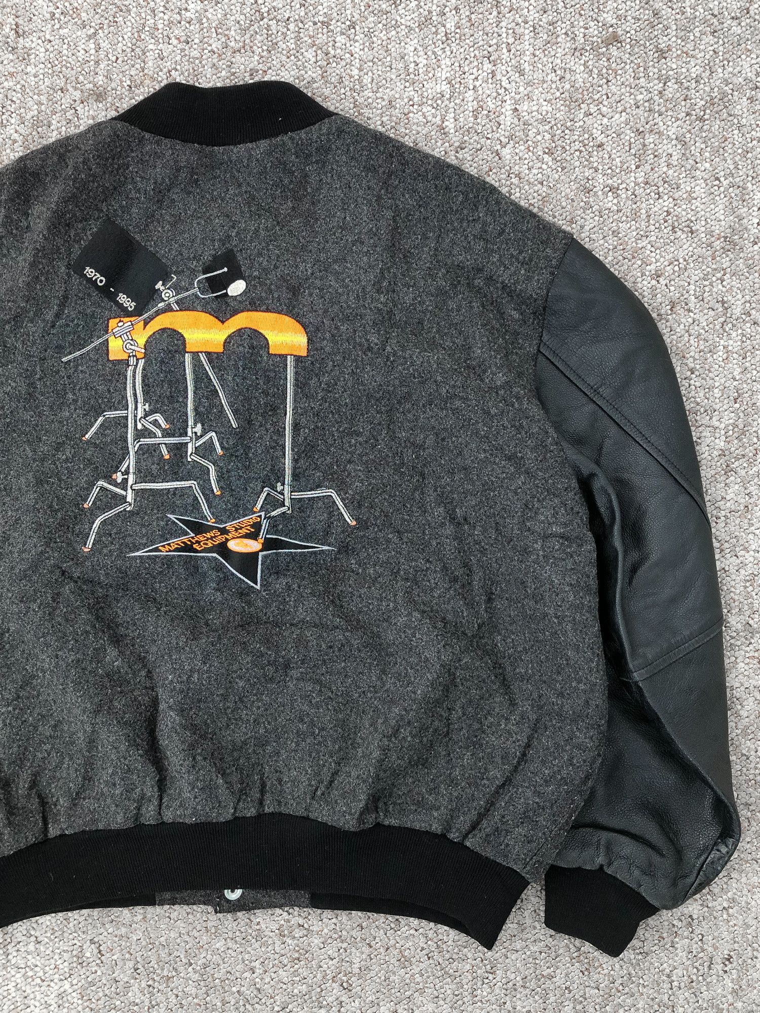 Vintage 1995 Boxy Faded Black Bomber Jacket