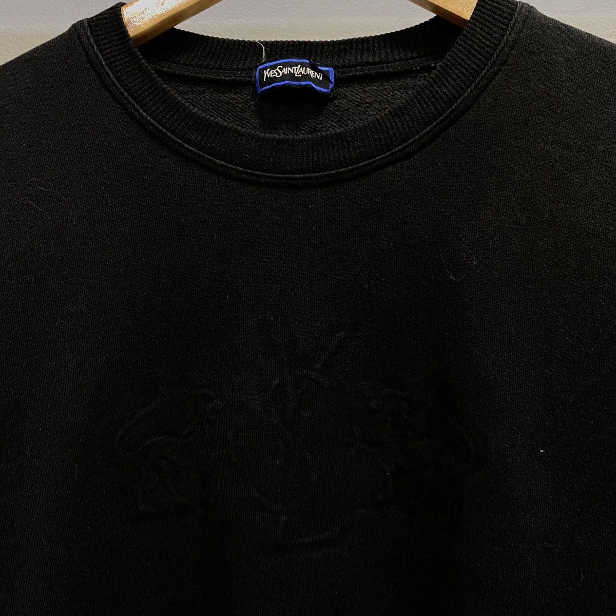 Vintage × Yves Saint Laurent VINTAGE‼️Yves Saint Laurent Black On Black Heat Press Size US L / EU 52-54 / 3 - 3 Thumbnail