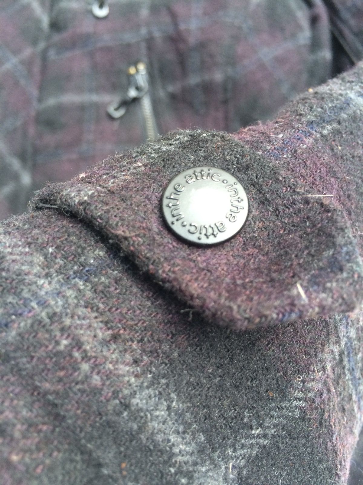 In The Attic × Japanese Brand Checker Fleece Mink Fur Hoodie In The Attic Winter Jacket Size US M / EU 48-50 / 2 - 4 Thumbnail