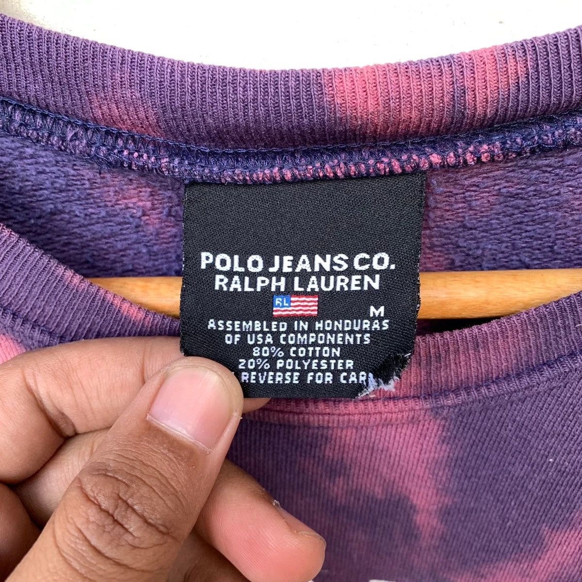Polo Ralph Lauren × Vintage Polo Jeans Ralph Lauren Sweatshirt Custom Made Bleach Wash Size US M / EU 48-50 / 2 - 3 Thumbnail