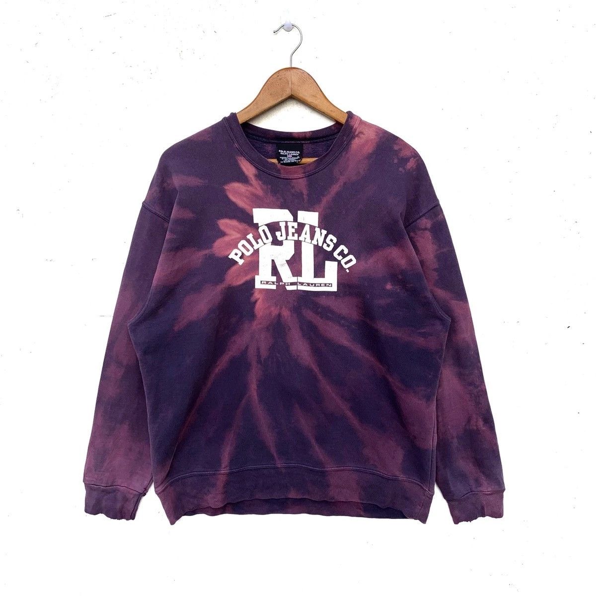 Polo Ralph Lauren × Vintage Polo Jeans Ralph Lauren Sweatshirt Custom Made Bleach Wash Size US M / EU 48-50 / 2 - 1 Thumbnail