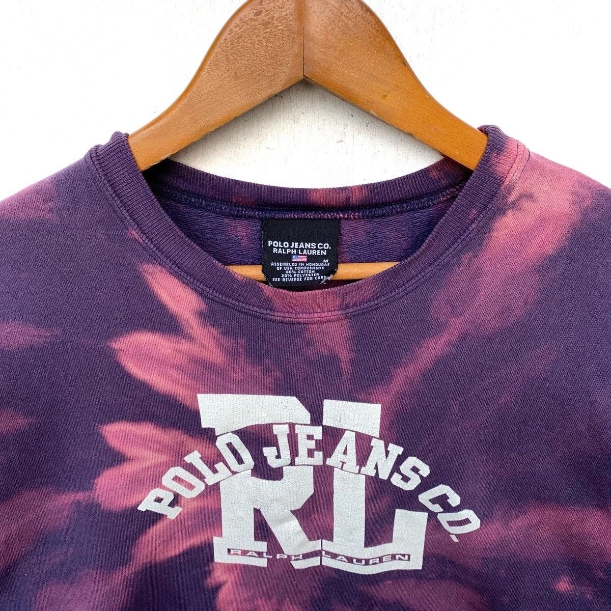 Polo Ralph Lauren × Vintage Polo Jeans Ralph Lauren Sweatshirt Custom Made Bleach Wash Size US M / EU 48-50 / 2 - 2 Thumbnail