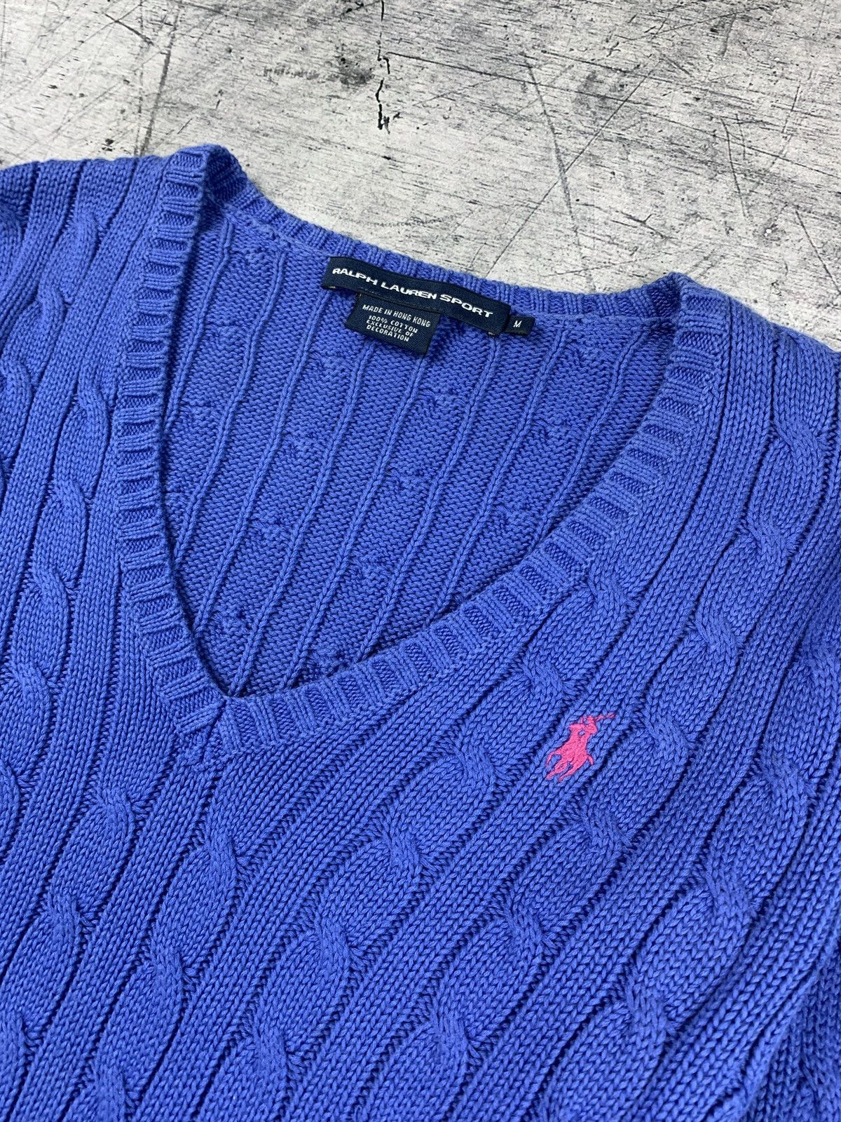 Ralph Lauren Sport Vintage Ralph Lauren Sport Cable Knit Sweater Blue Size M Size M / US 6-8 / IT 42-44 - 4 Thumbnail