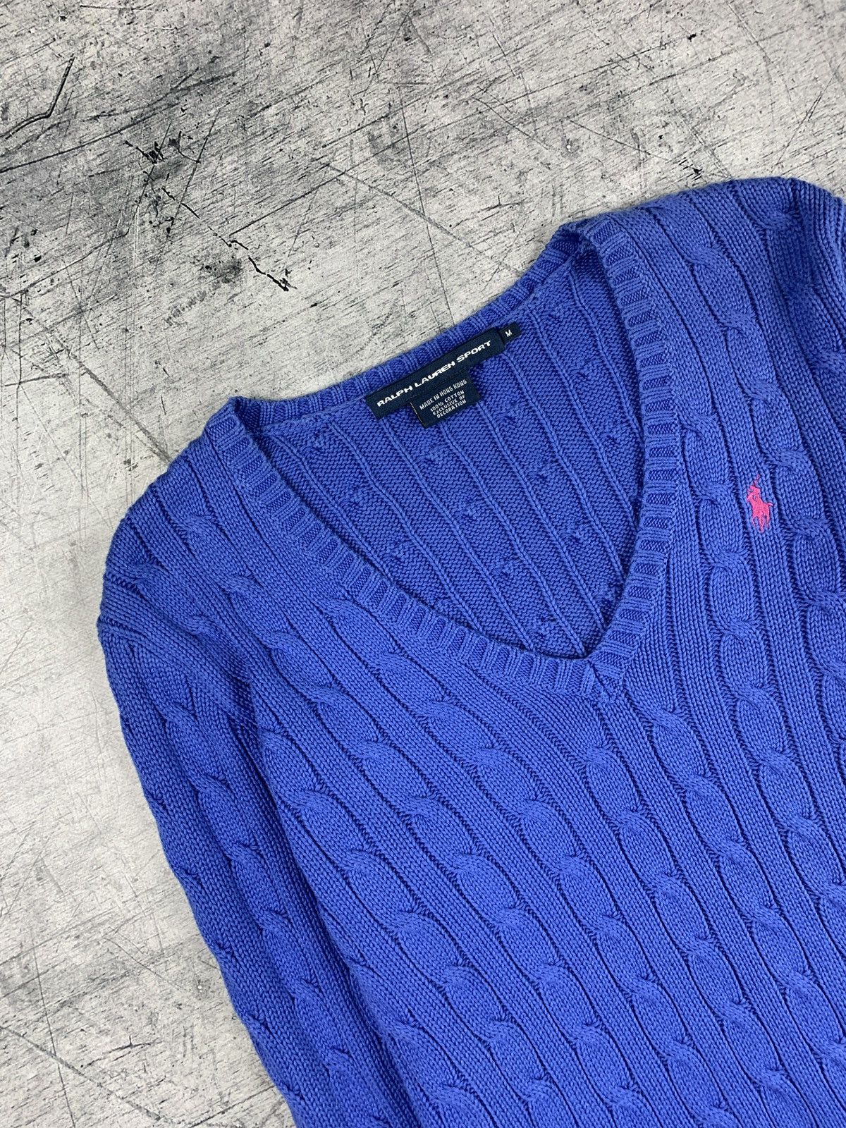 Ralph Lauren Sport Vintage Ralph Lauren Sport Cable Knit Sweater Blue Size M Size M / US 6-8 / IT 42-44 - 2 Thumbnail
