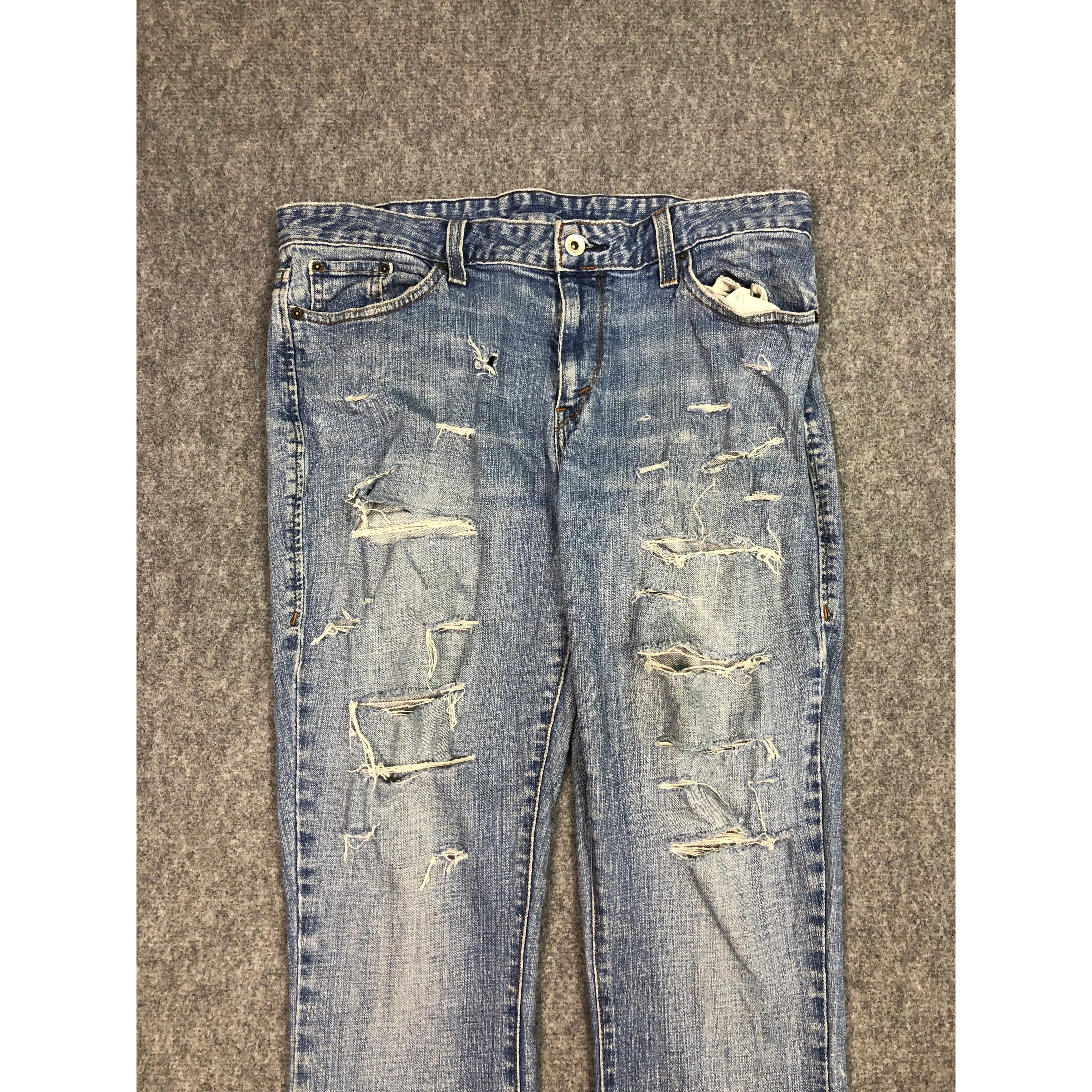 Levi's Vintage Distressed Levis 552 Blue Denim DP0240 Size US 34 / EU 50 - 3 Thumbnail