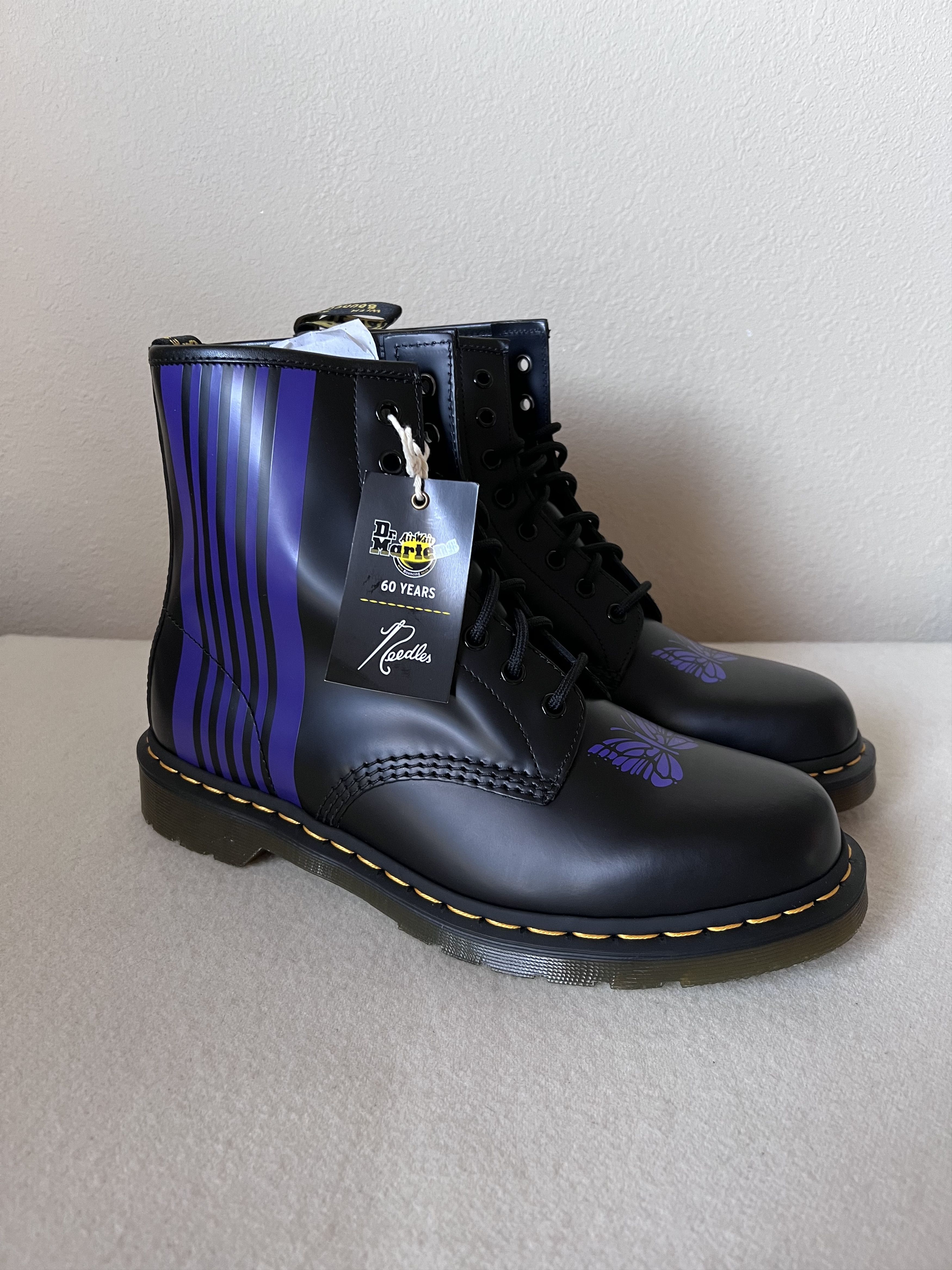 Dr. Martens × Needles Needles Dr. Martens 1460 Boots Stripe Size US 14 / EU 47 - 1 Thumbnail