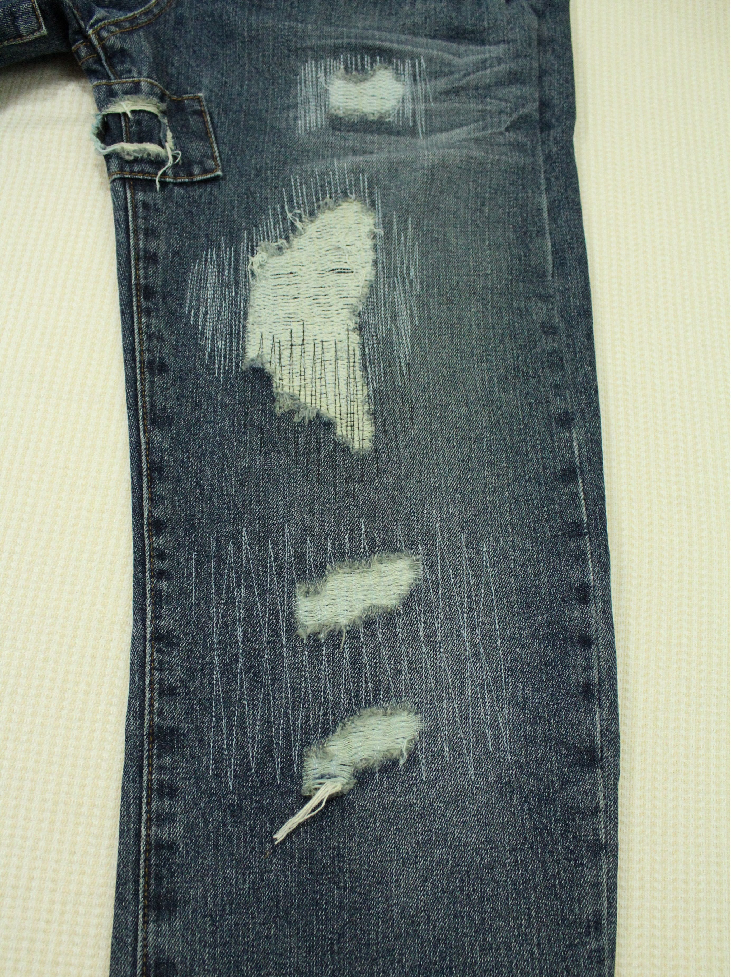 Japanese Brand DEVILOCK Denim Jeans Distressed Style Pants Jesus Button Size US 32 / EU 48 - 5 Thumbnail
