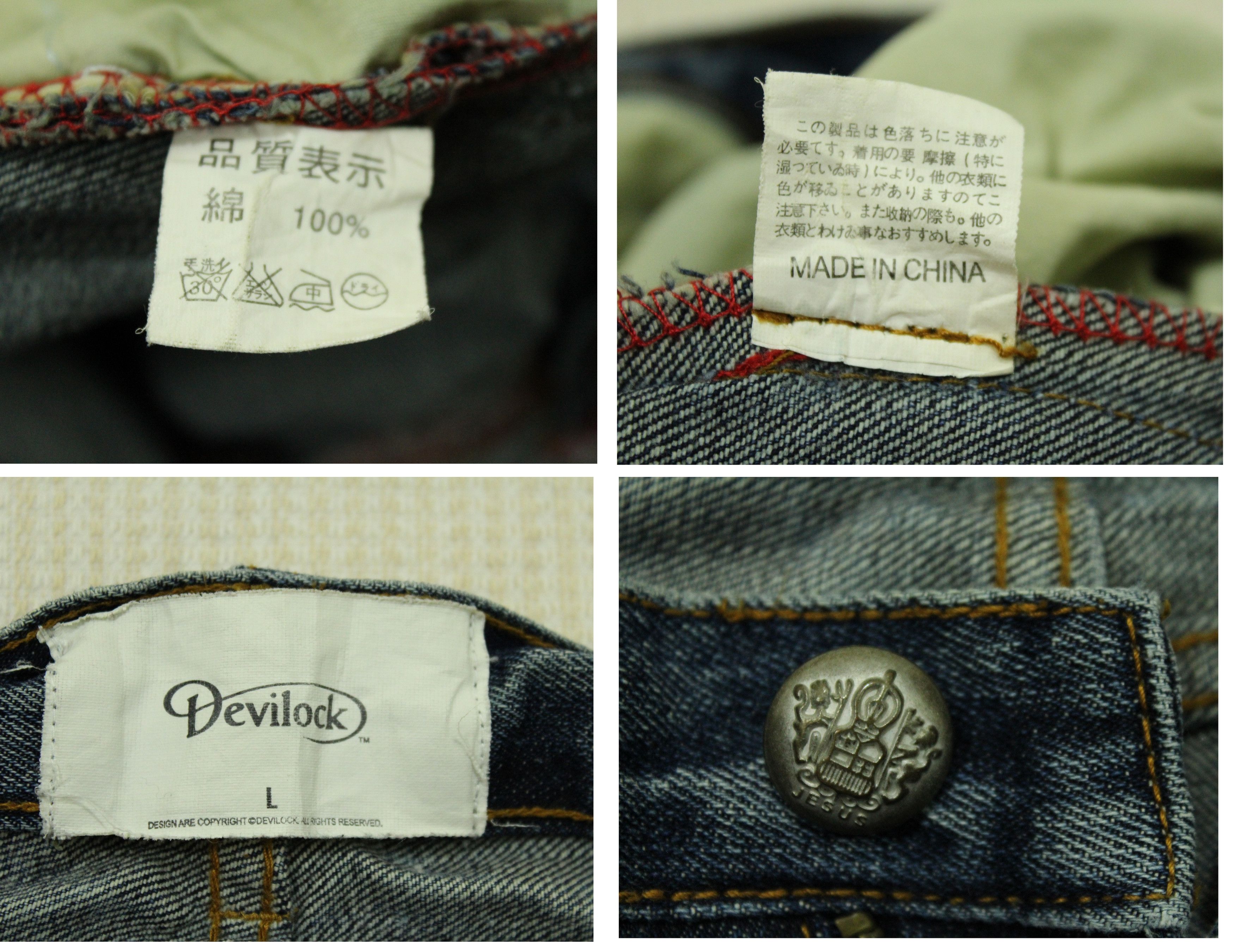 Japanese Brand DEVILOCK Denim Jeans Distressed Style Pants Jesus Button Size US 32 / EU 48 - 8 Thumbnail