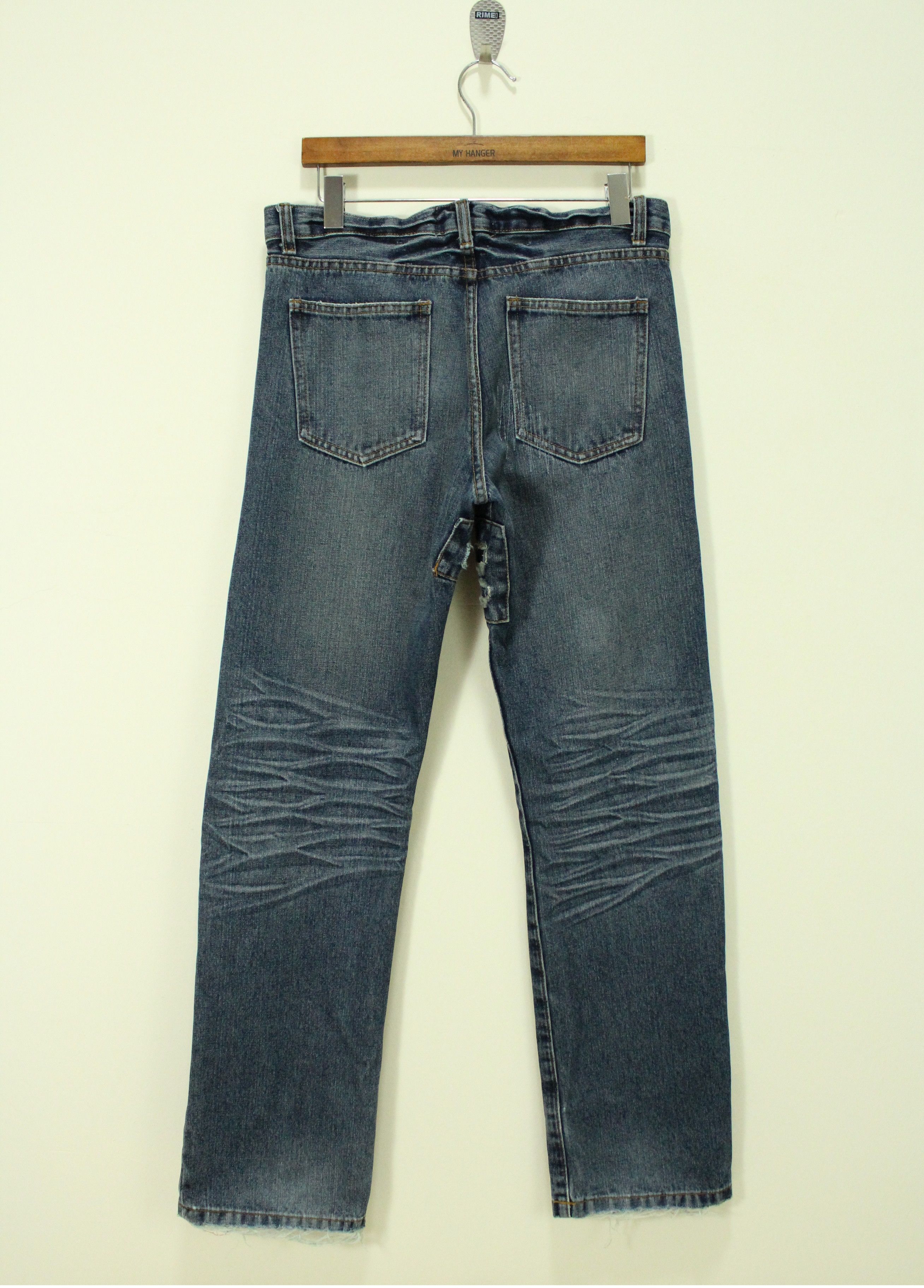 Japanese Brand DEVILOCK Denim Jeans Distressed Style Pants Jesus Button Size US 32 / EU 48 - 2 Thumbnail