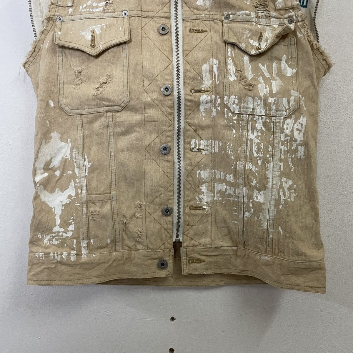 In The Attic Vintage In The Attic Distressed Sleeveless Denim Jacket Size US M / EU 48-50 / 2 - 3 Thumbnail