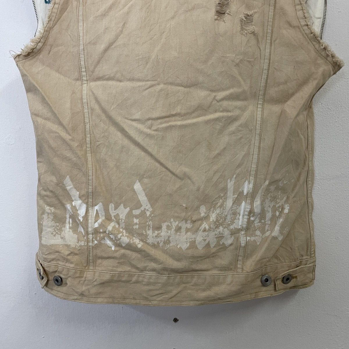 In The Attic Vintage In The Attic Distressed Sleeveless Denim Jacket Size US M / EU 48-50 / 2 - 10 Thumbnail