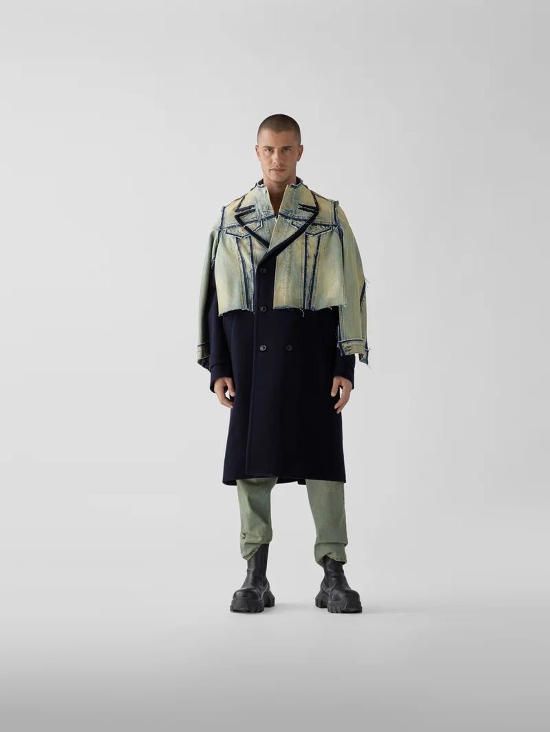 Maison Margiela 50 Maison Margiela SS22 Denim panel layered coat jacket Size US M / EU 48-50 / 2 - 2 Thumbnail