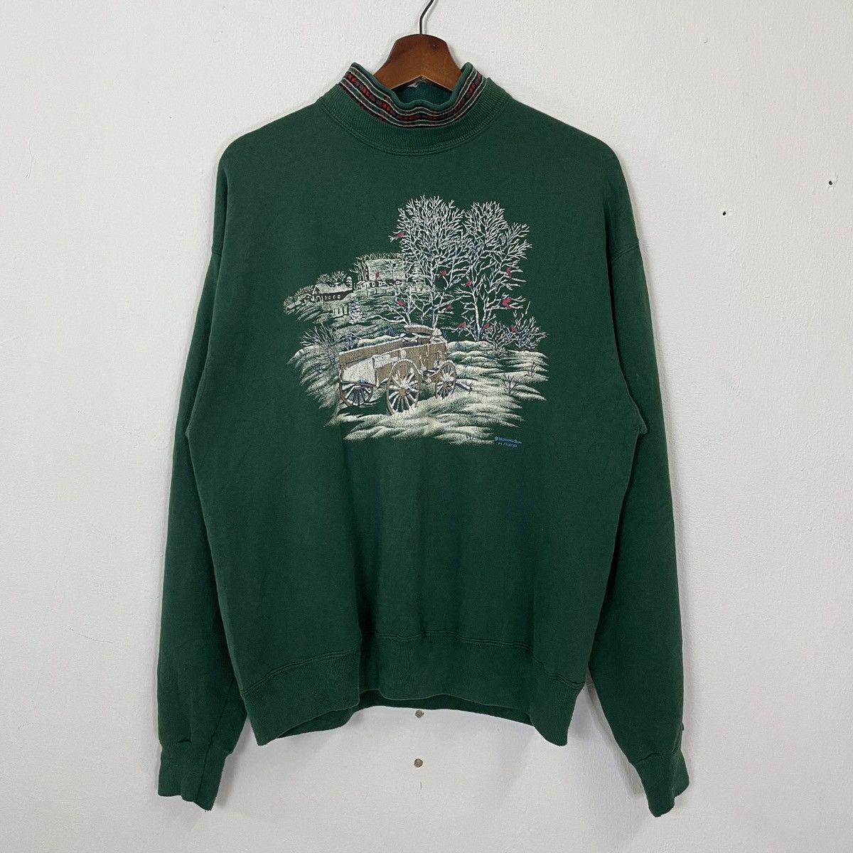 Other Vintage 90s Morning Sun Village Motive Sweatshirt Size US M / EU 48-50 / 2 - 1 Thumbnail