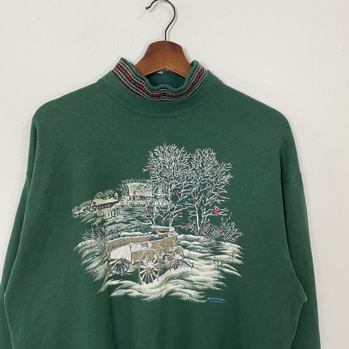 Other Vintage 90s Morning Sun Village Motive Sweatshirt Size US M / EU 48-50 / 2 - 4 Thumbnail