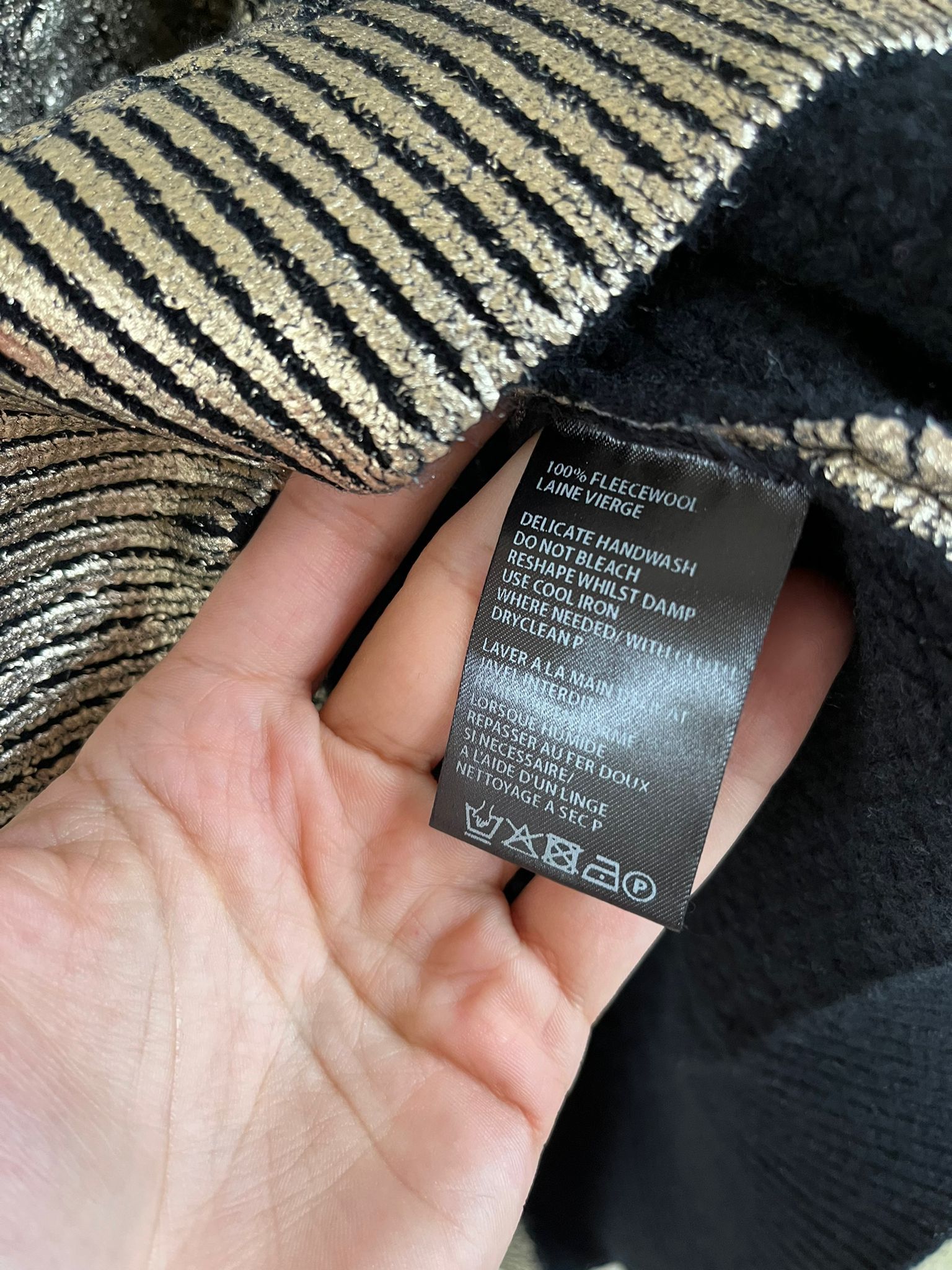 Ann Demeulemeester Cable Sweater in Canber Black & Gold Foil Print Size US L / EU 52-54 / 3 - 14 Thumbnail