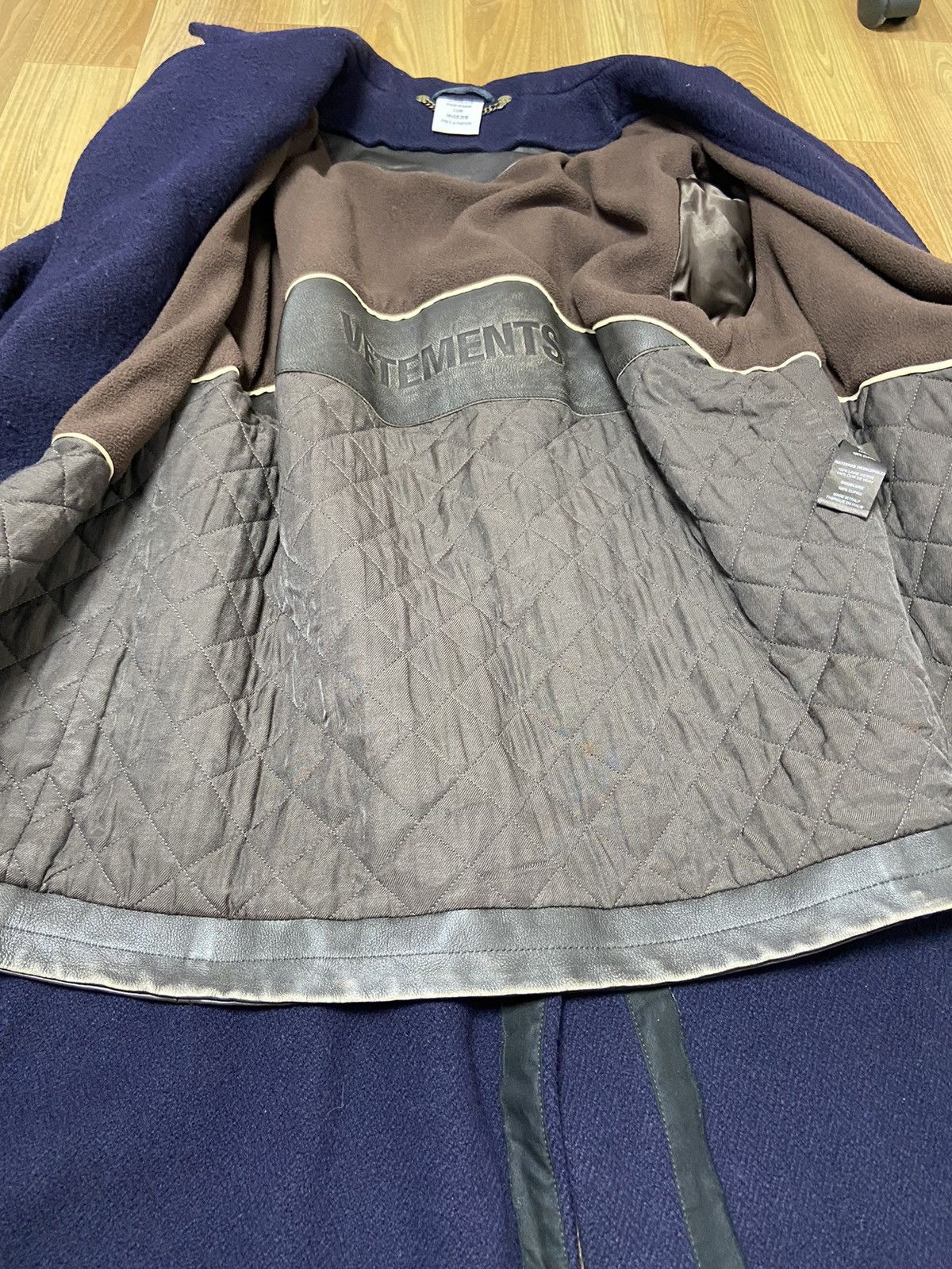 Vetements Xs Vetements oversized TIE leather trim VAGABOND wool coat Size US XS / EU 42 / 0 - 5 Thumbnail