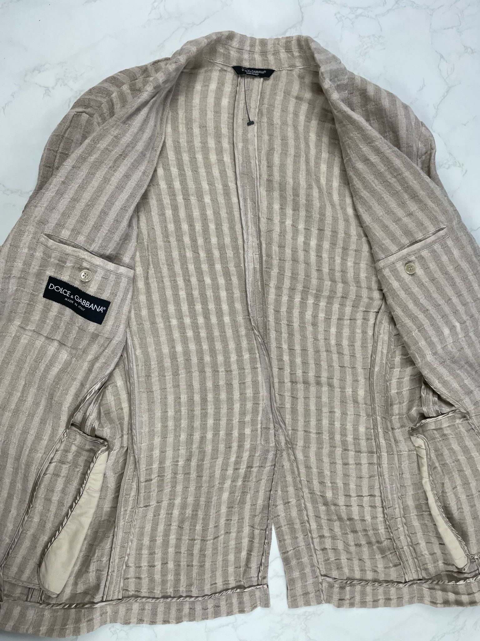 Dolce & Gabbana 🔥80% OFF🔥 [SALE] Dolce Gabbana Striped Linen Light Jacket Size US L / EU 52-54 / 3 - 9 Thumbnail