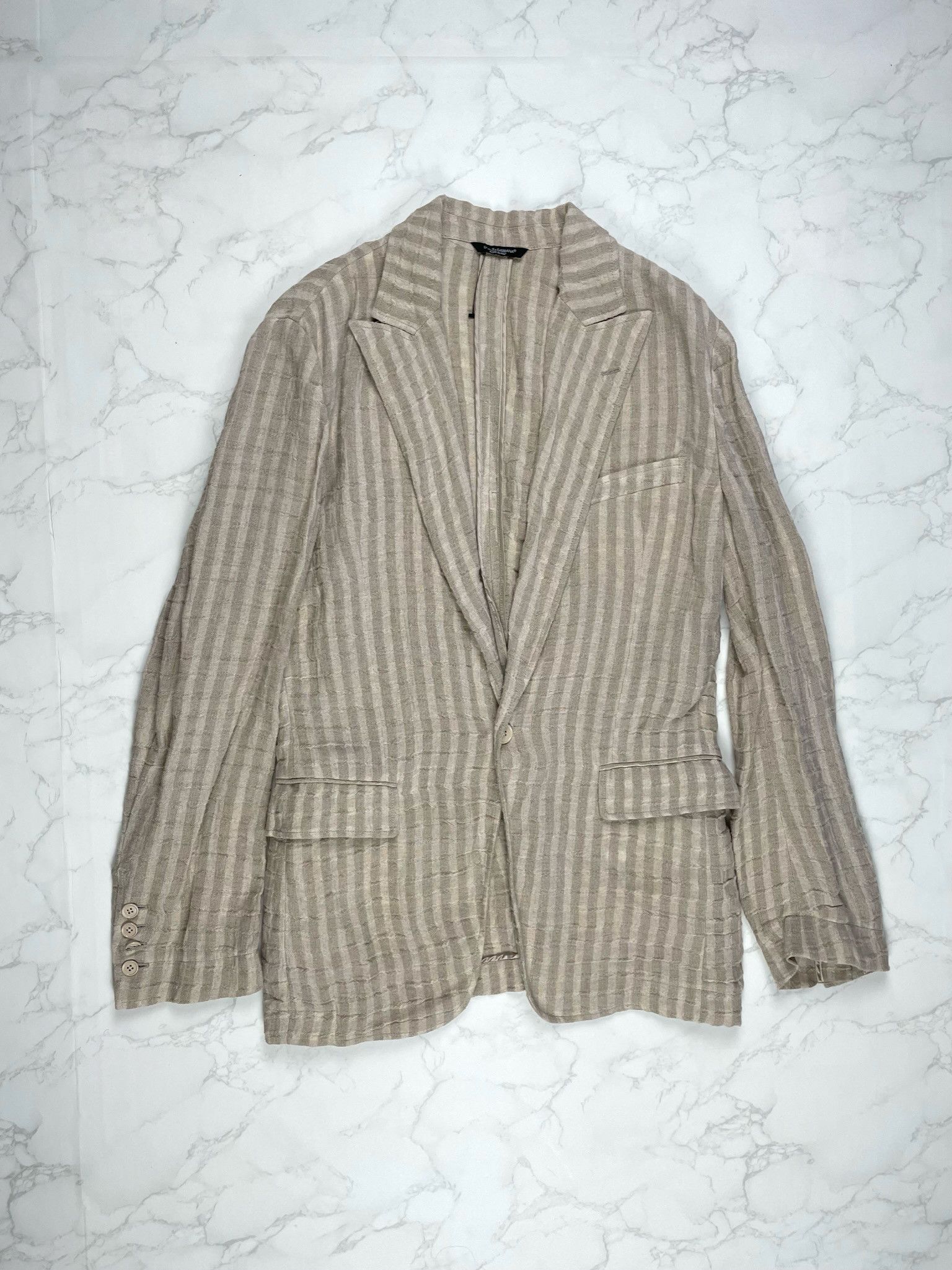 Dolce & Gabbana 🔥80% OFF🔥 [SALE] Dolce Gabbana Striped Linen Light Jacket Size US L / EU 52-54 / 3 - 1 Thumbnail
