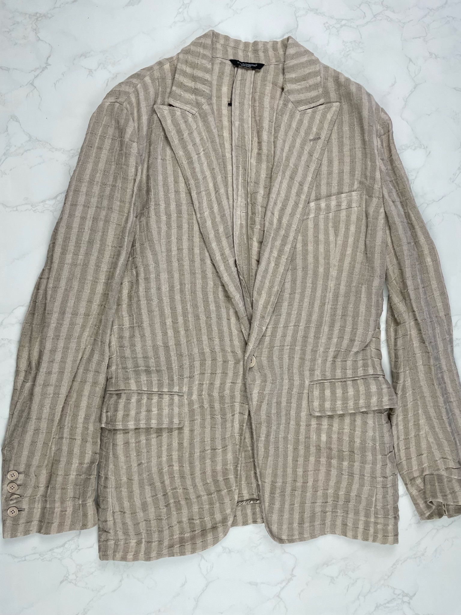 Dolce & Gabbana 🔥80% OFF🔥 [SALE] Dolce Gabbana Striped Linen Light Jacket Size US L / EU 52-54 / 3 - 6 Thumbnail