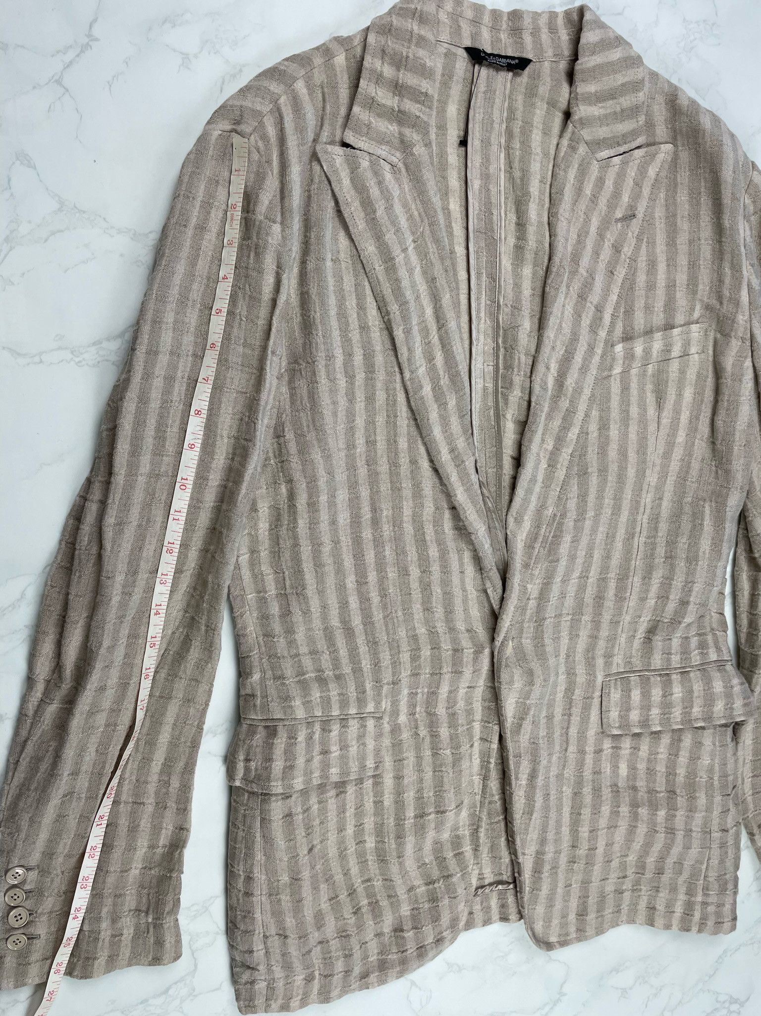 Dolce & Gabbana 🔥80% OFF🔥 [SALE] Dolce Gabbana Striped Linen Light Jacket Size US L / EU 52-54 / 3 - 5 Thumbnail