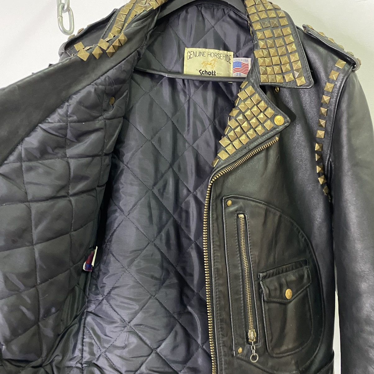Schott SCHOTT 611H Studded D-Pocket Horsehide Leather Jacket Size US M / EU 48-50 / 2 - 13 Thumbnail