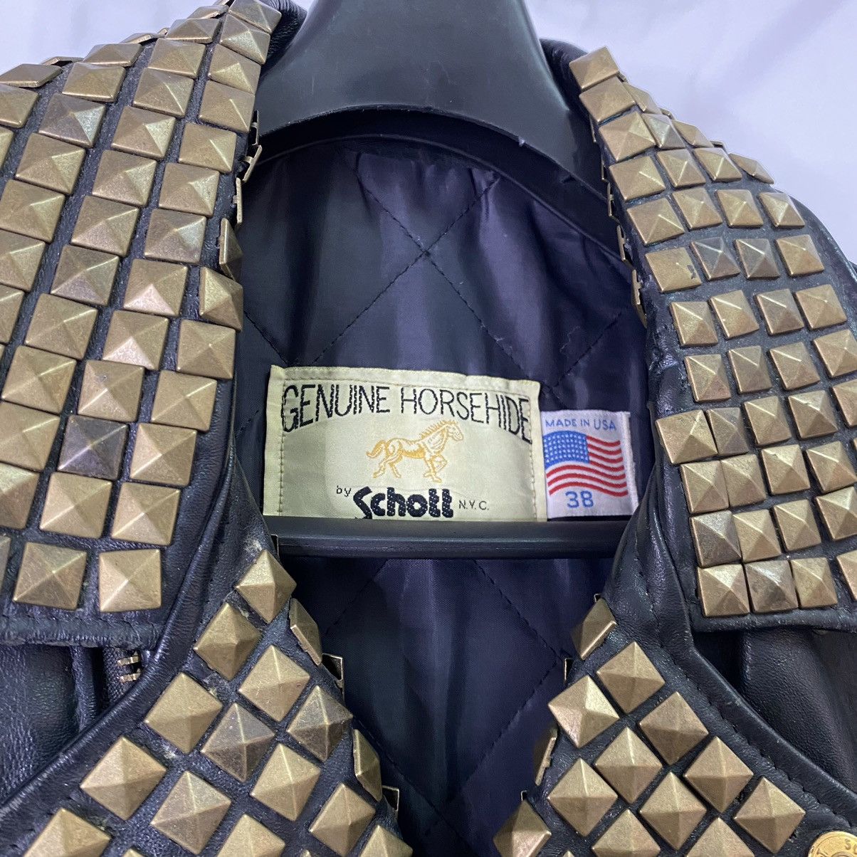 Schott SCHOTT 611H Studded D-Pocket Horsehide Leather Jacket Size US M / EU 48-50 / 2 - 14 Thumbnail