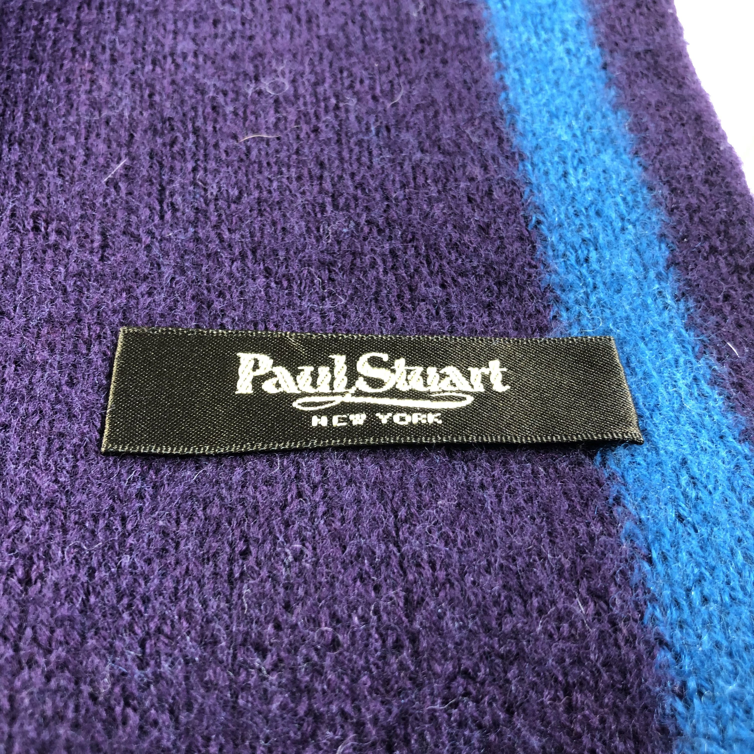 Paul Stuart Paul Stuart Striped Knit Wool Scarf Muffler V1571 Size ONE SIZE - 4 Thumbnail