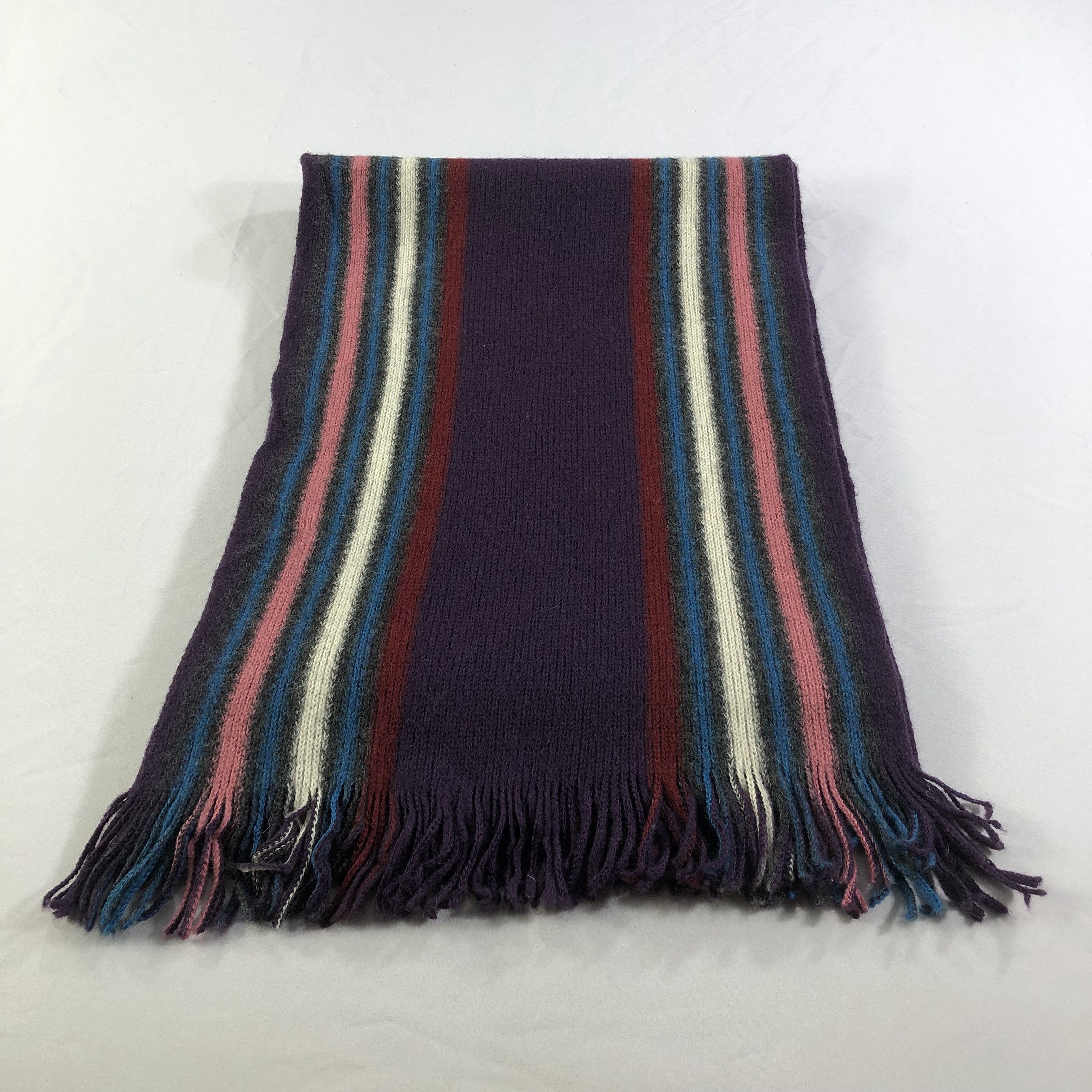 Paul Stuart Paul Stuart Striped Knit Wool Scarf Muffler V1571 Size ONE SIZE - 3 Thumbnail