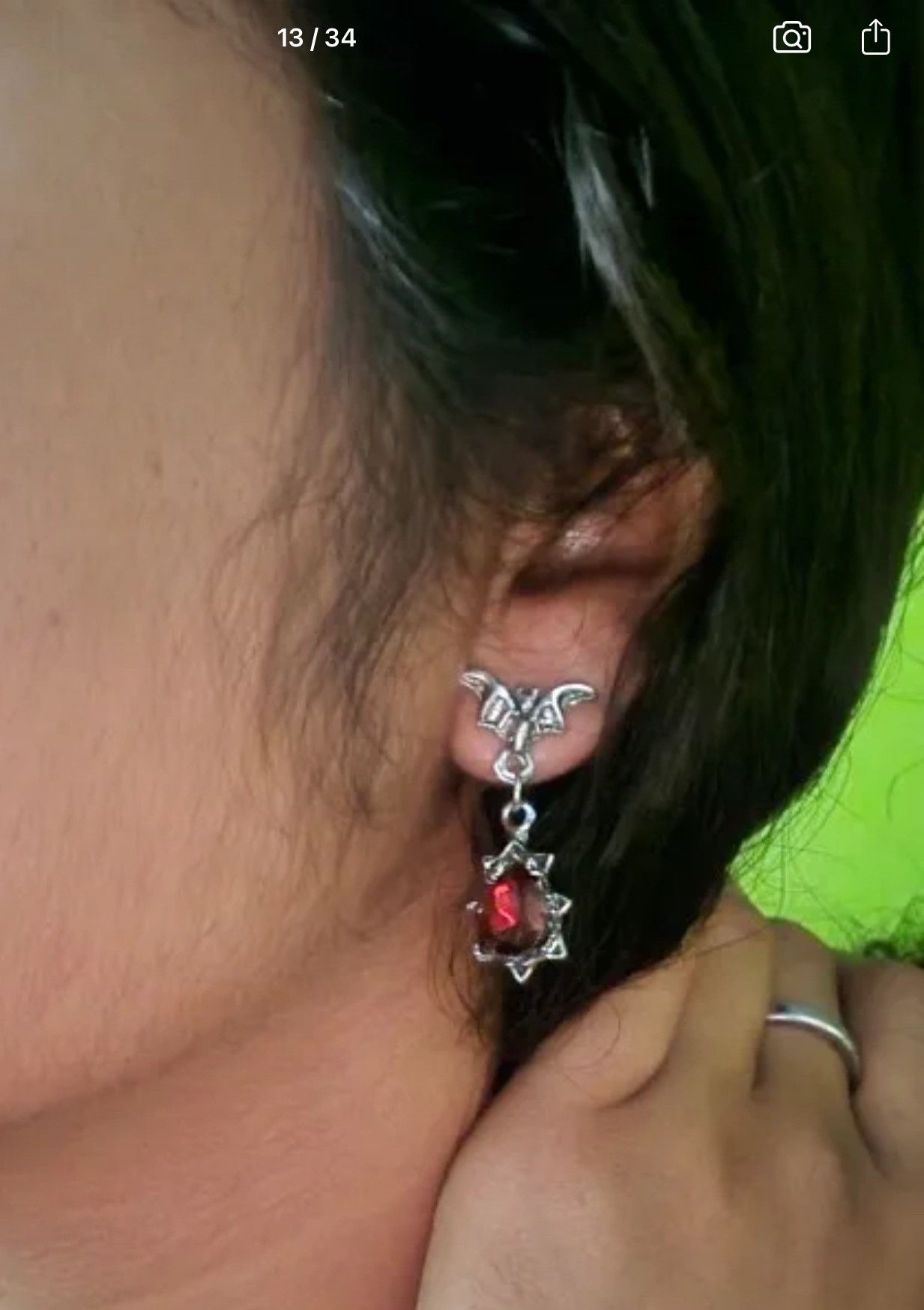 Jewelry × Vintage Vampire Bat Earrings Size ONE SIZE - 5 Thumbnail