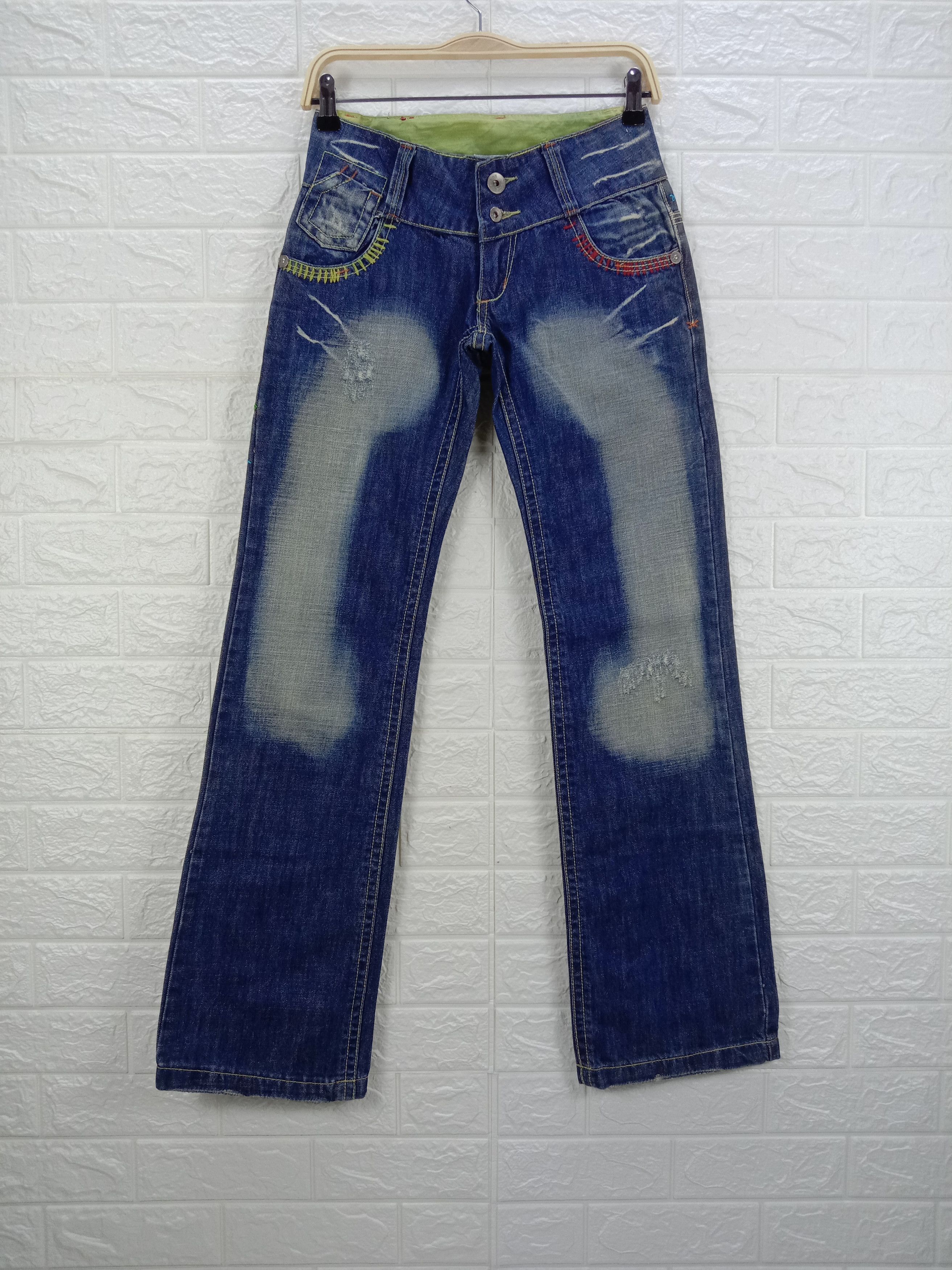 Japanese Brand Vintage Embroidered Jeans Japanese Art Denim Size 27" / US 4 / IT 40 - 5 Thumbnail