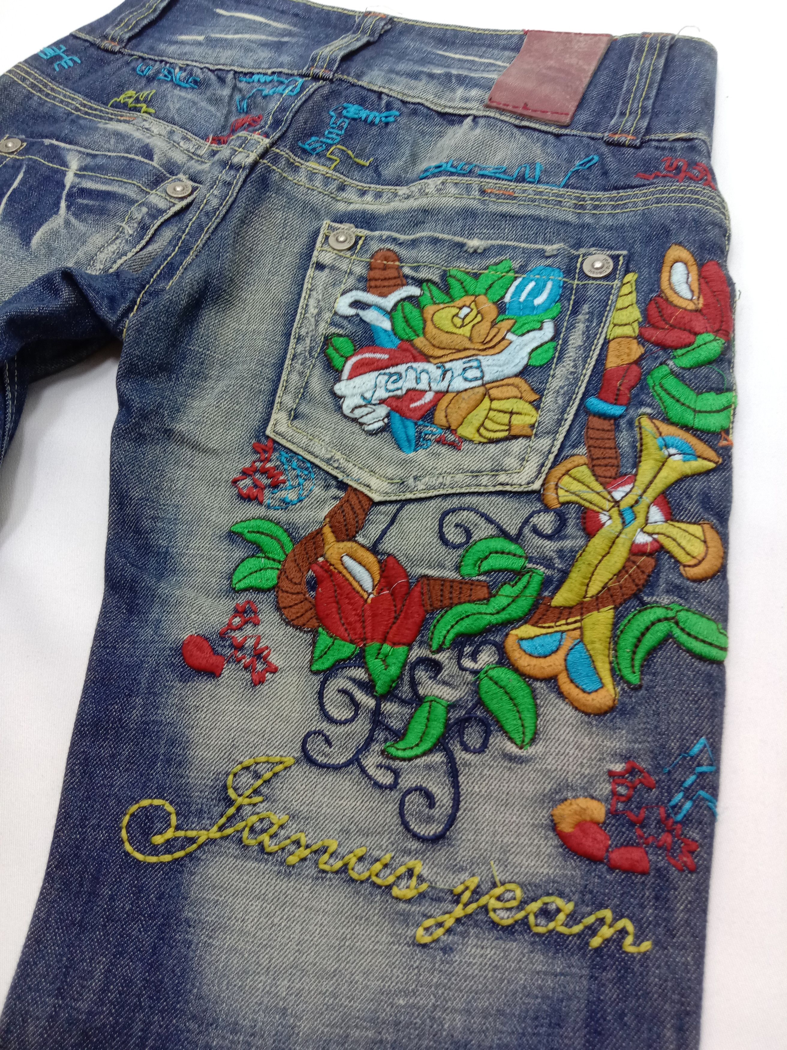 Japanese Brand Vintage Embroidered Jeans Japanese Art Denim Size 27" / US 4 / IT 40 - 10 Thumbnail