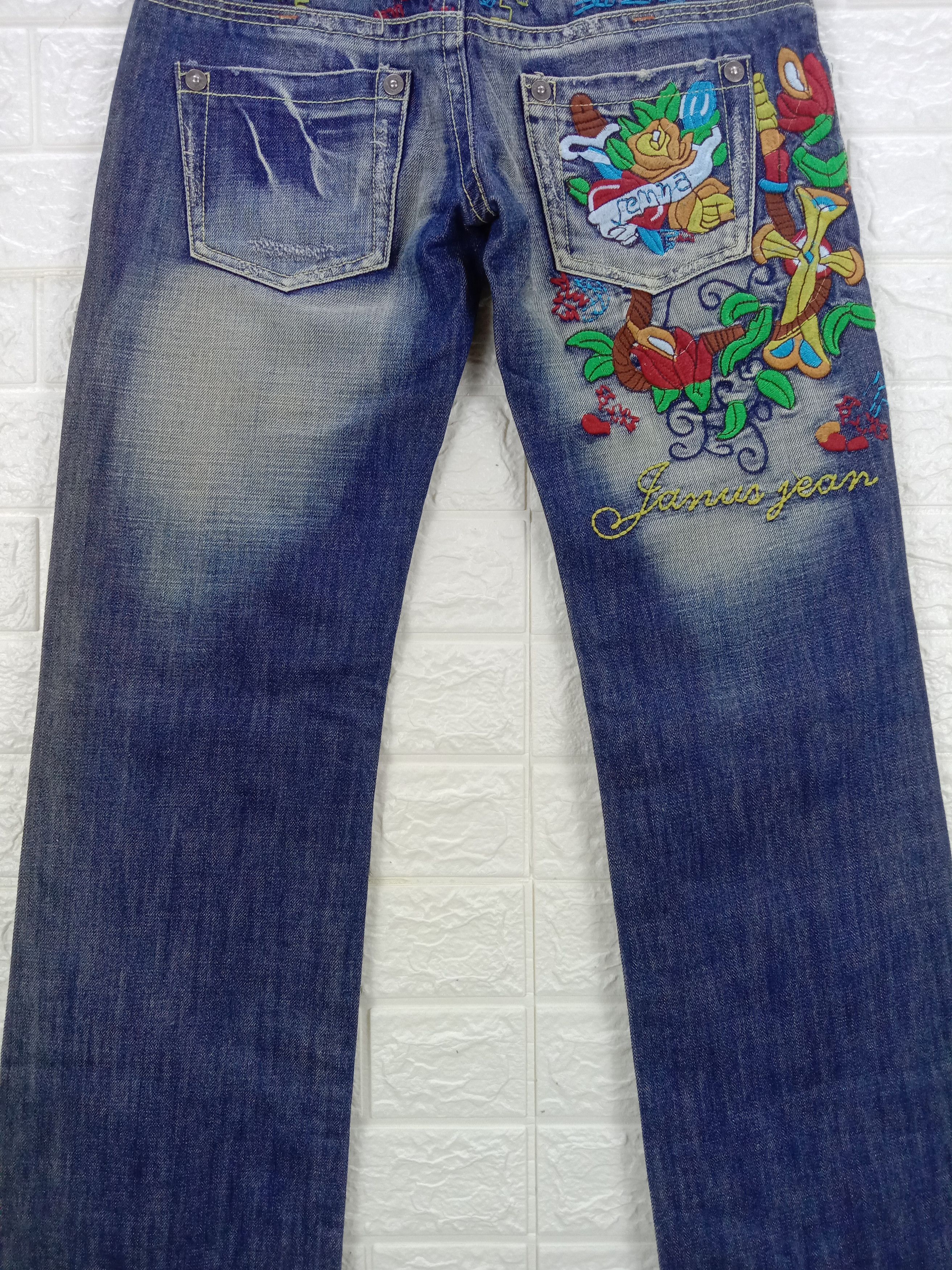 Japanese Brand Vintage Embroidered Jeans Japanese Art Denim Size 27" / US 4 / IT 40 - 3 Thumbnail