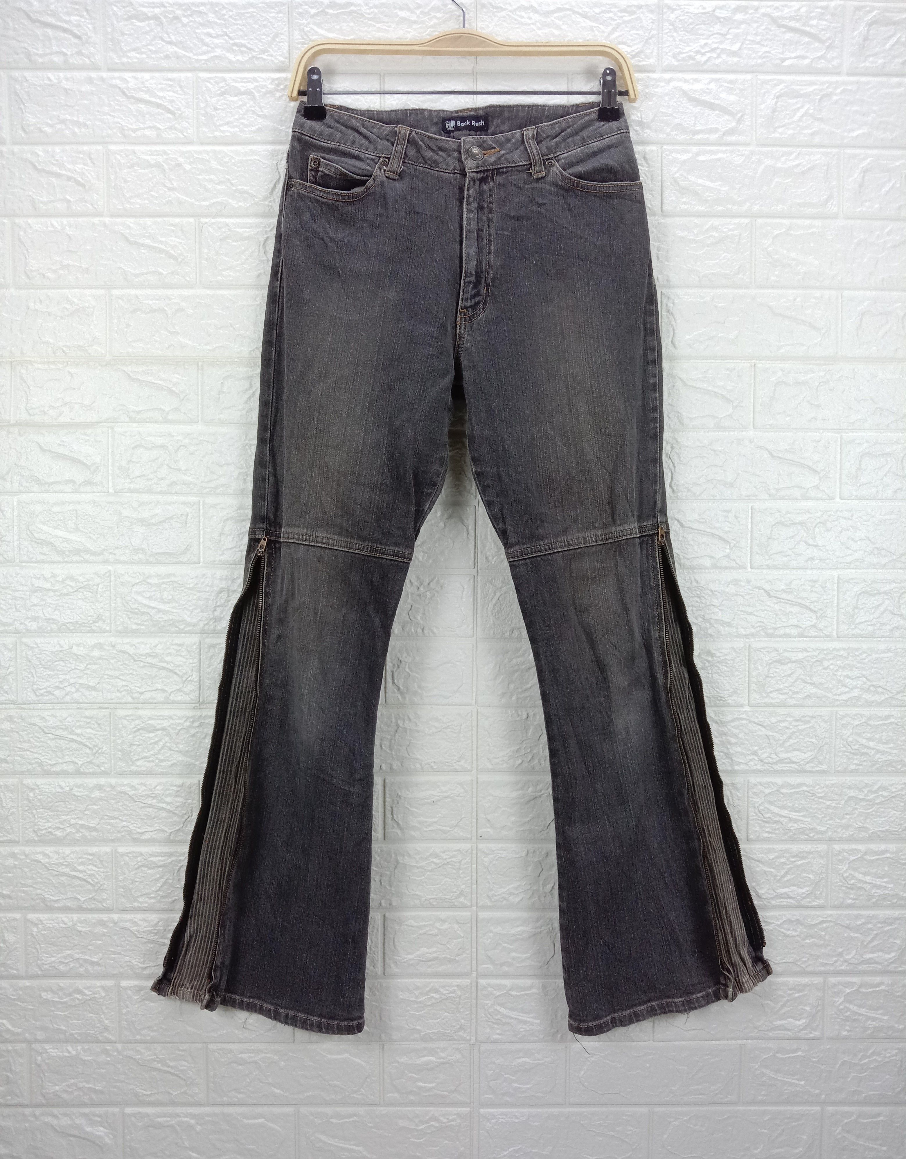 If Six Was Nine Flare Jeans Back Rush Faded Black Bell Bottom Denim Size 27" / US 4 / IT 40 - 2 Thumbnail