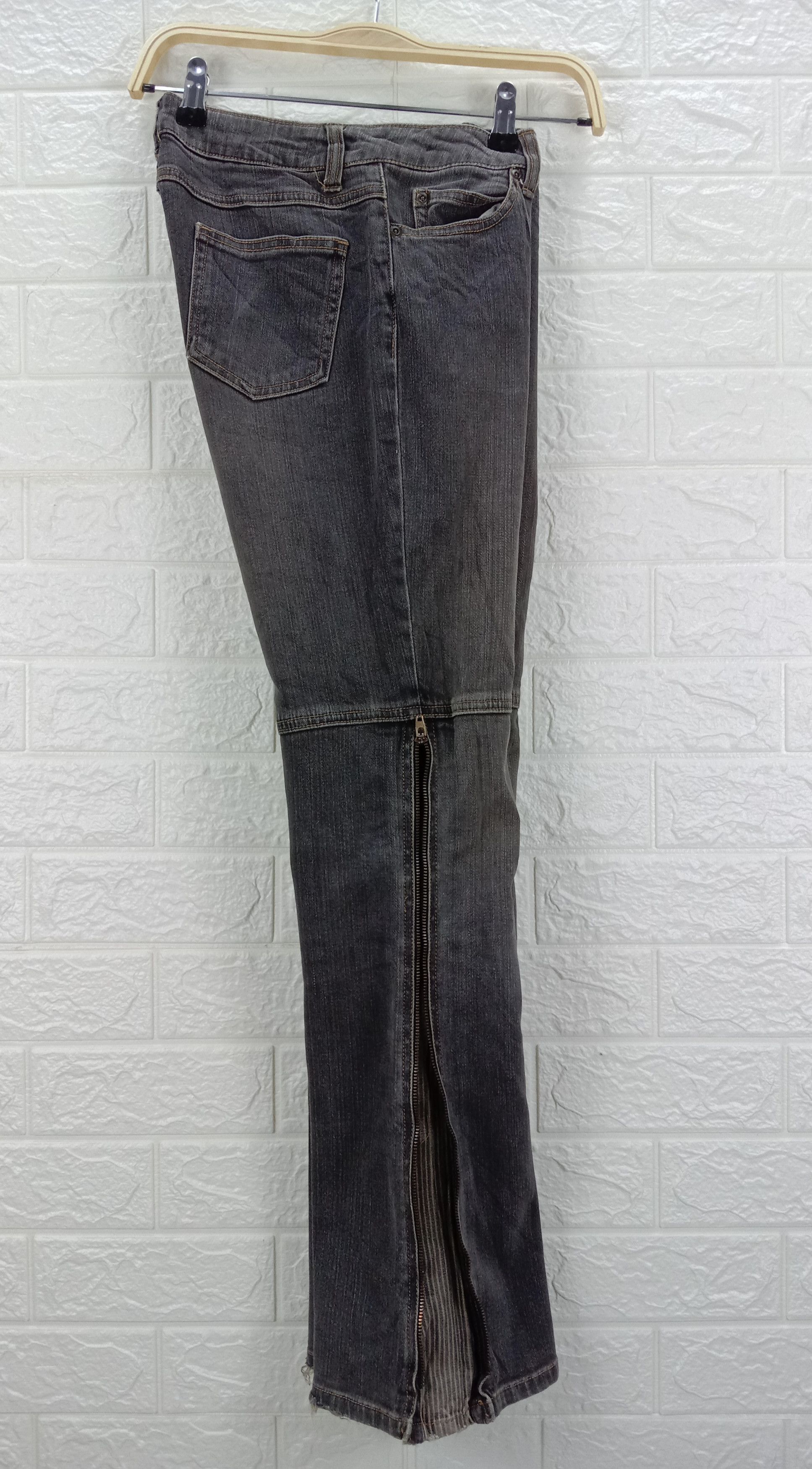 If Six Was Nine Flare Jeans Back Rush Faded Black Bell Bottom Denim Size 27" / US 4 / IT 40 - 13 Thumbnail