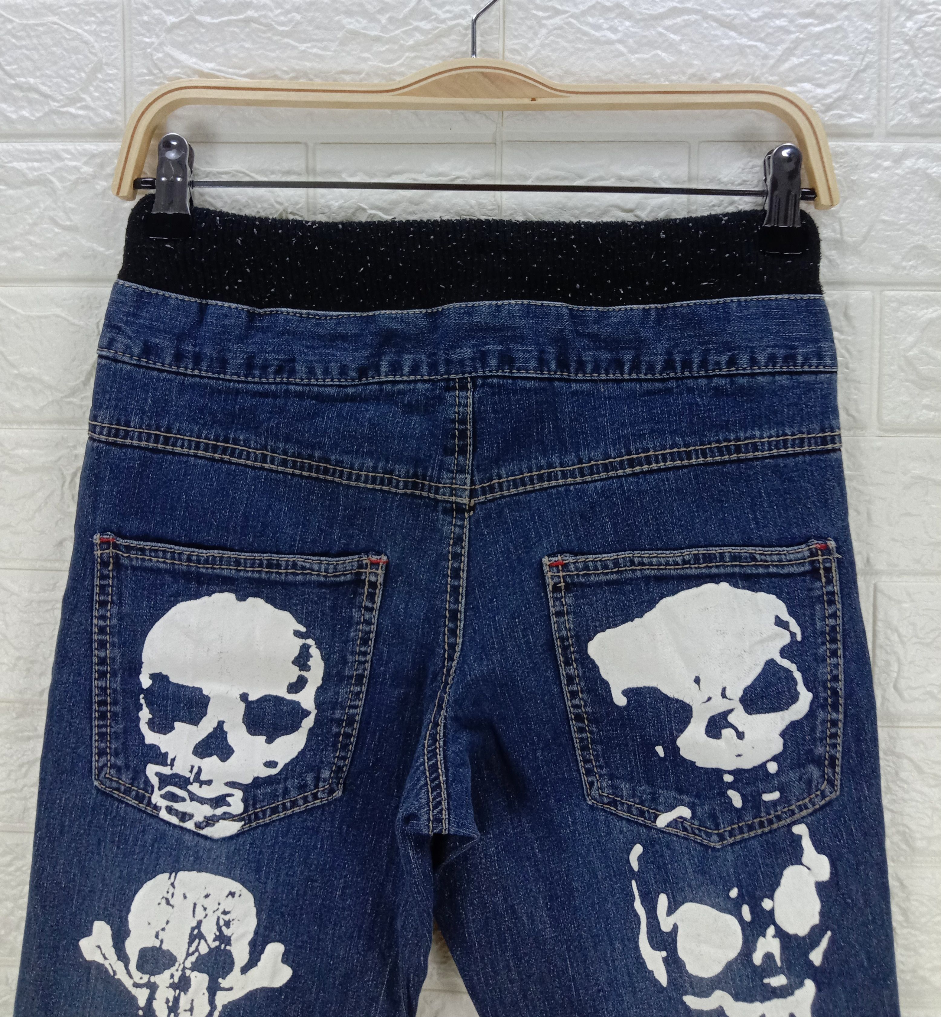 Beauty Beast Vintage Japanese Skulls Printed Jeans Size 28" / US 6 / IT 42 - 2 Thumbnail