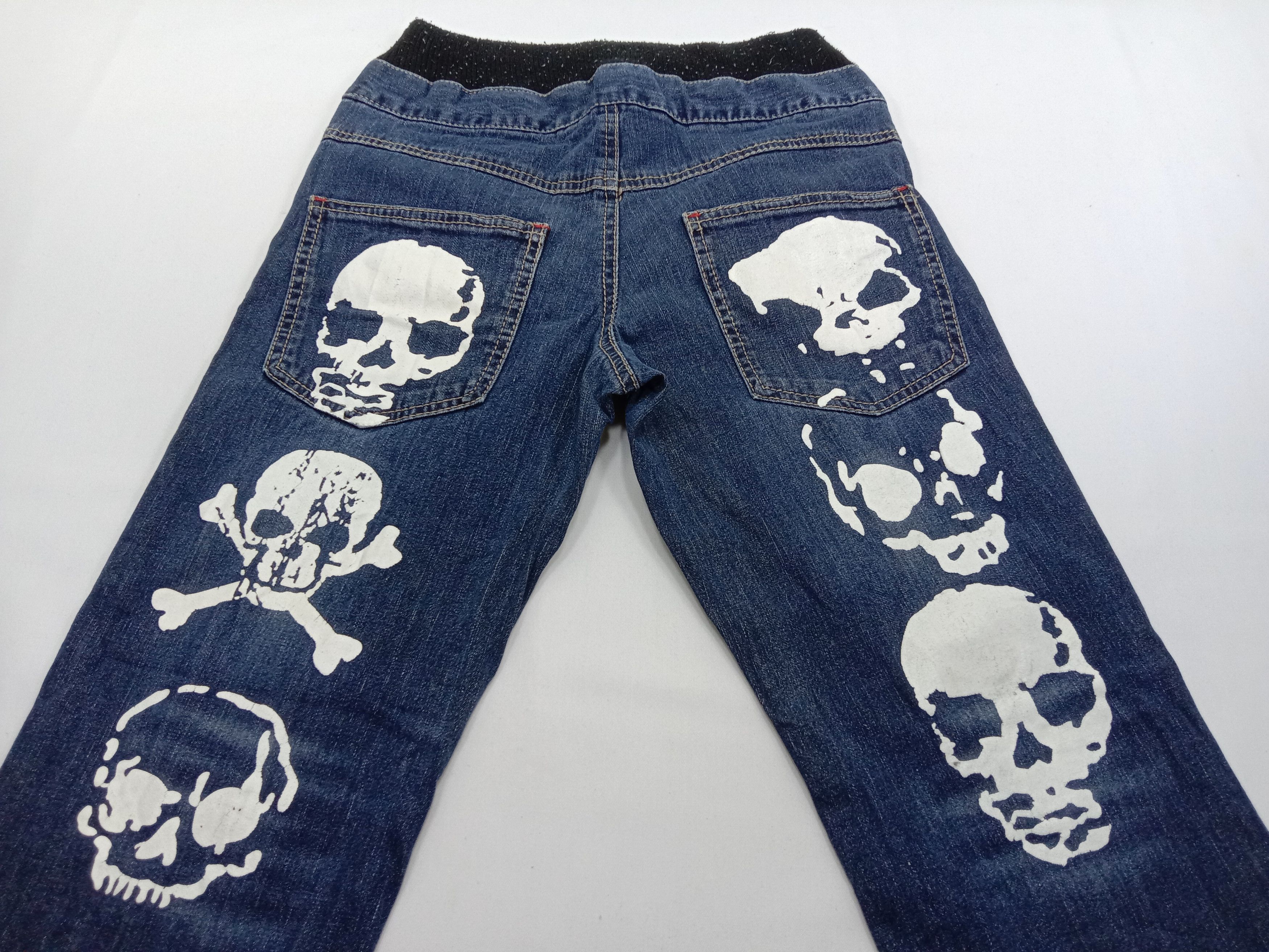 Beauty Beast Vintage Japanese Skulls Printed Jeans Size 28" / US 6 / IT 42 - 9 Thumbnail