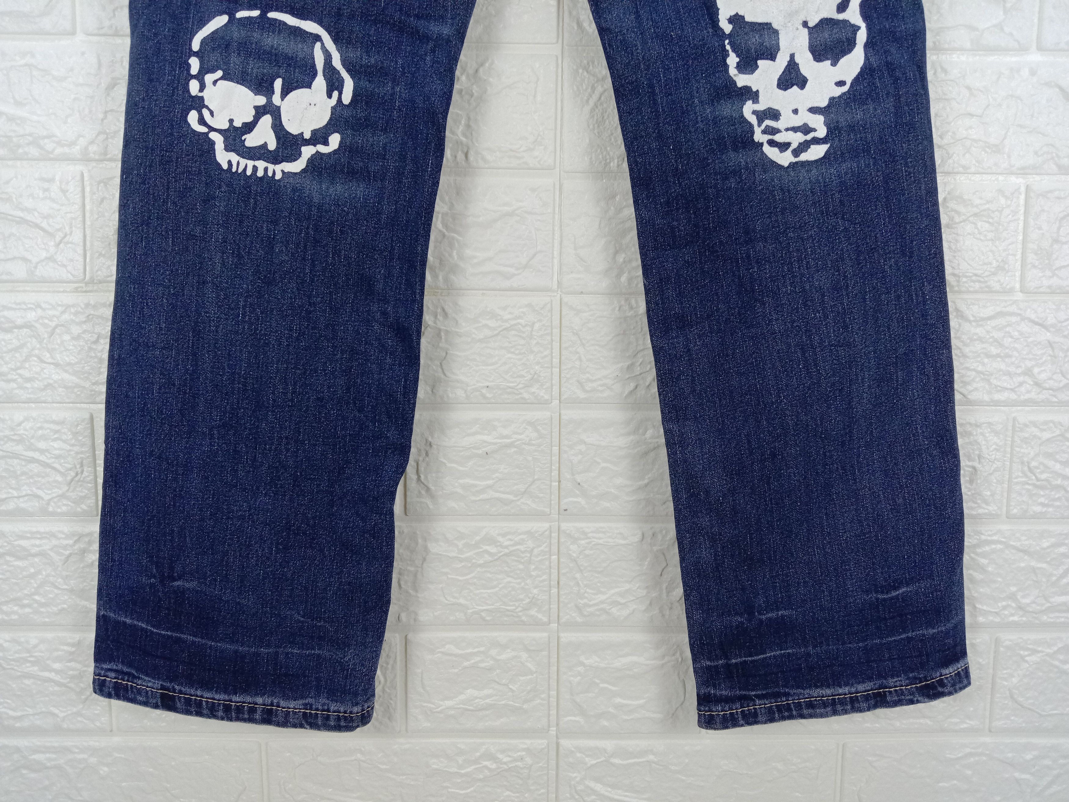 Beauty Beast Vintage Japanese Skulls Printed Jeans Size 28" / US 6 / IT 42 - 4 Thumbnail